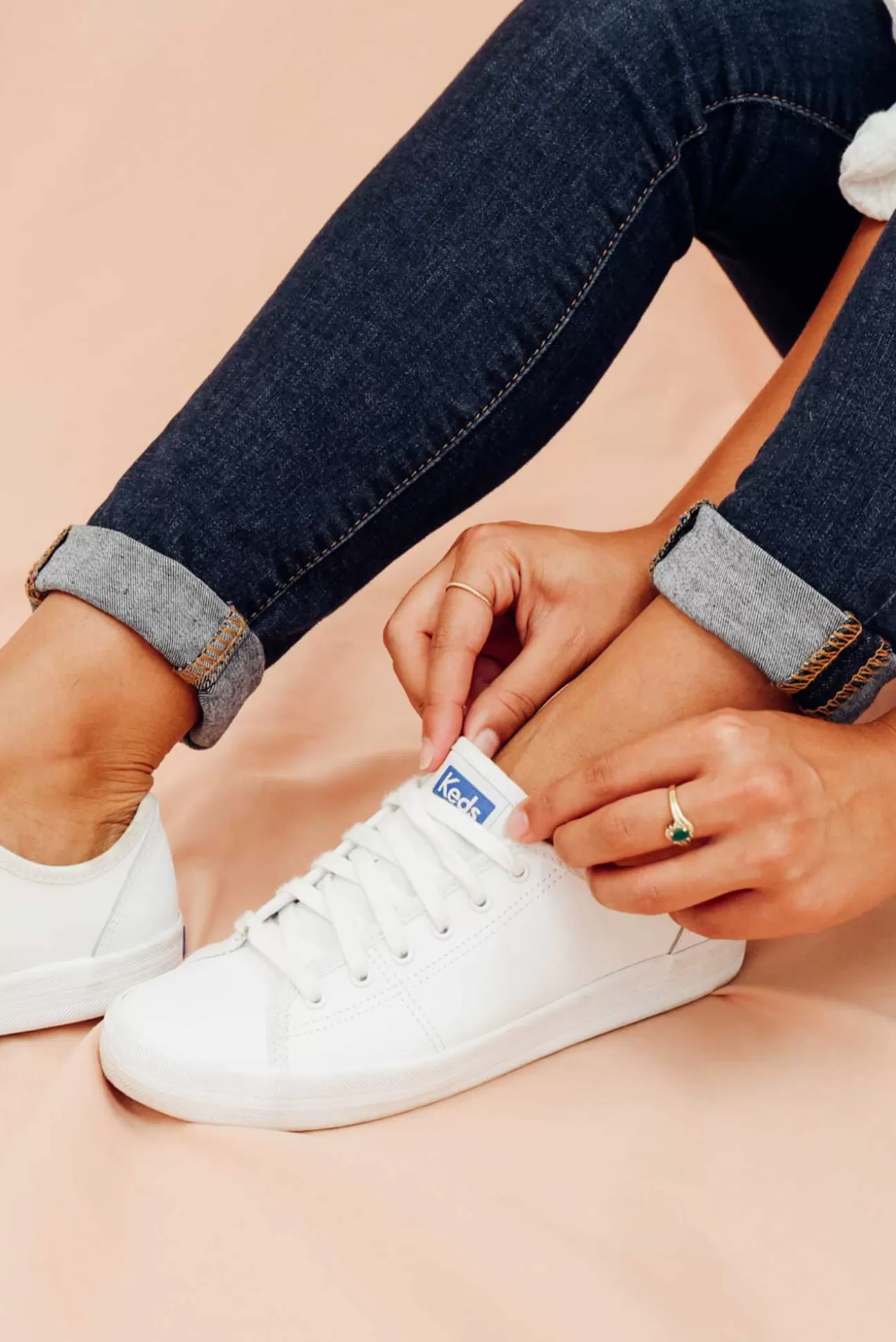 Keds Kickstart White Leather Sneaker Flash Sale