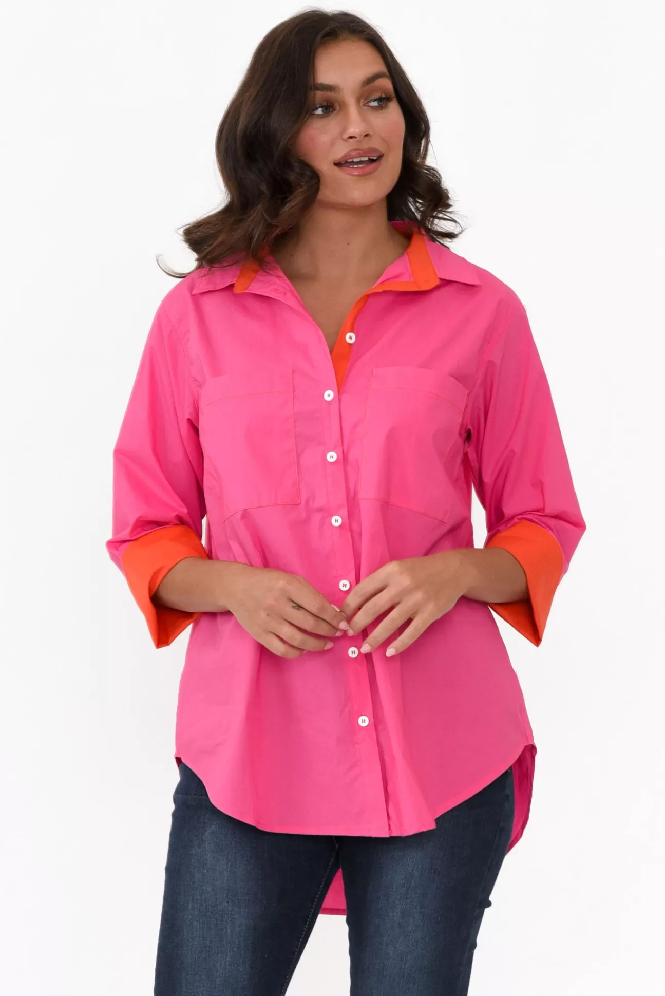 Soul Sparrow Kingsley Hot Pink Cotton Shirt Fashion