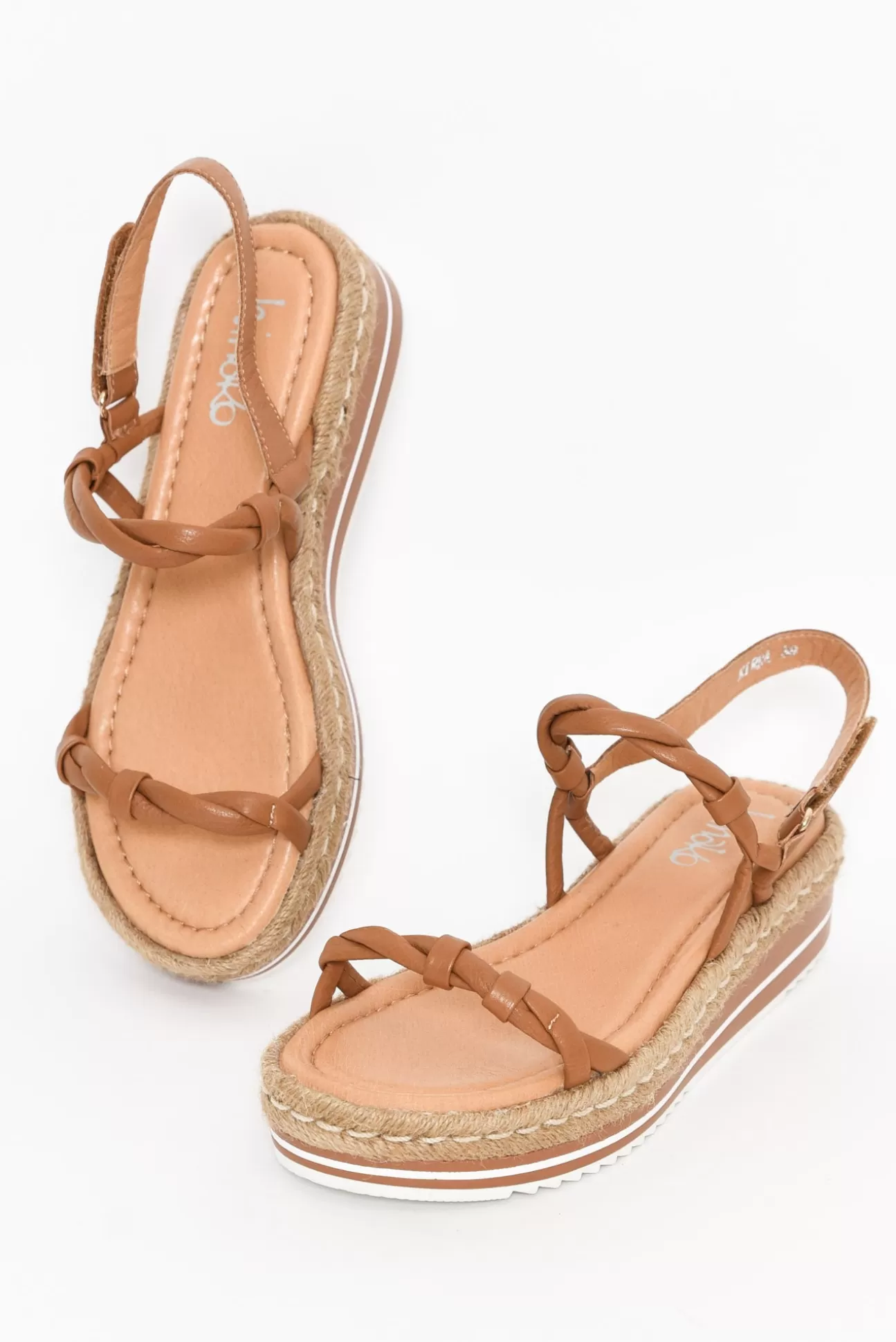 Hinako Kirra Tan Leather Platform Sandal Online