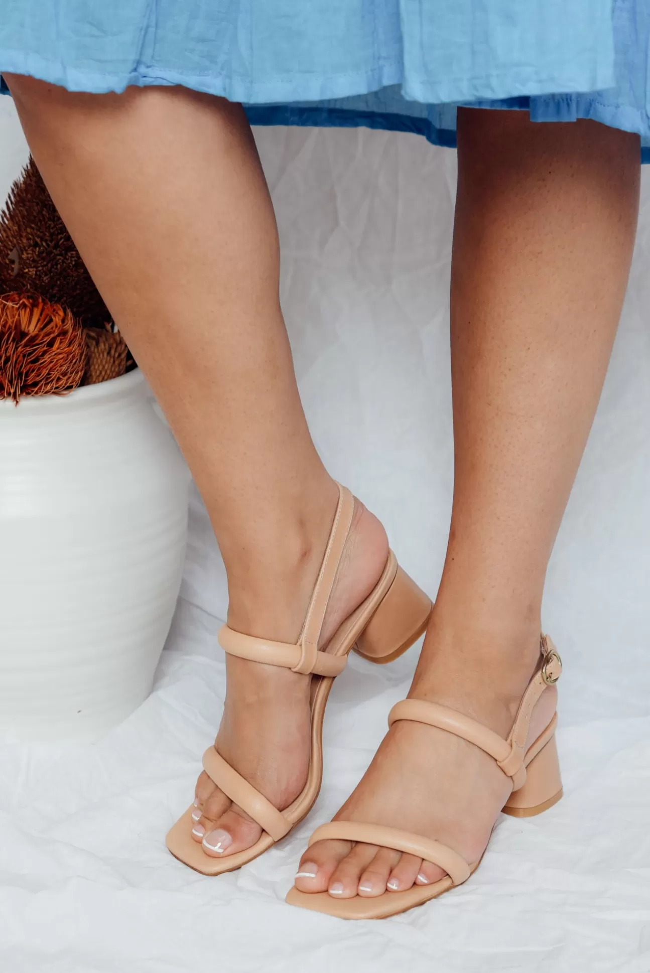 Nude Shoes Lacee Nude Leather Heel Clearance