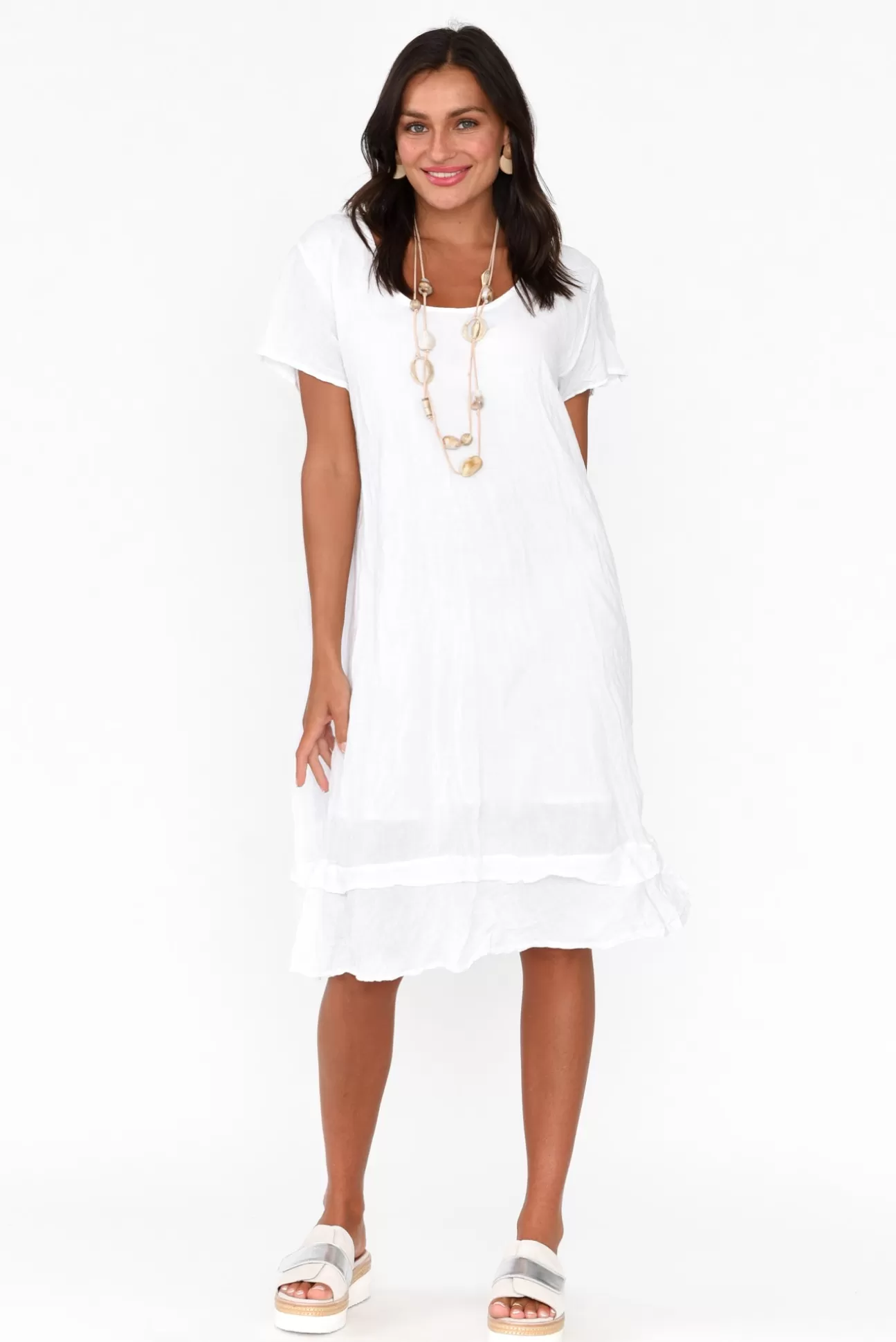 Namastai Lauren White Crinkle Cotton Dress Best