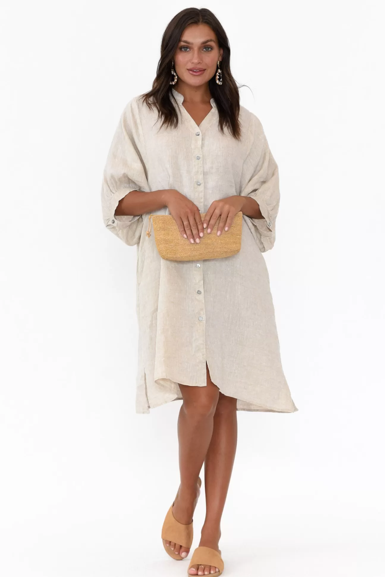 Worthier Leigh Natural Linen Tunic Dress Shop