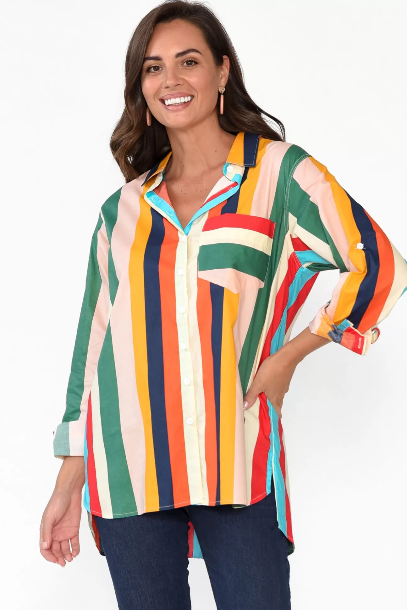 Soul Sparrow Lenka Multi Stripe Cotton Shirt Discount