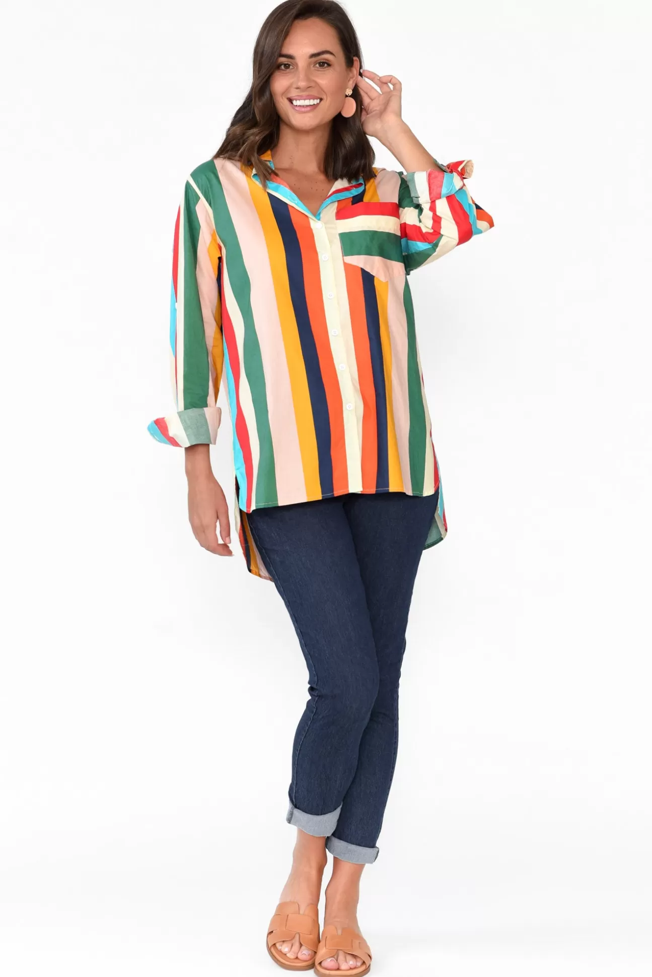 Soul Sparrow Lenka Multi Stripe Cotton Shirt Discount