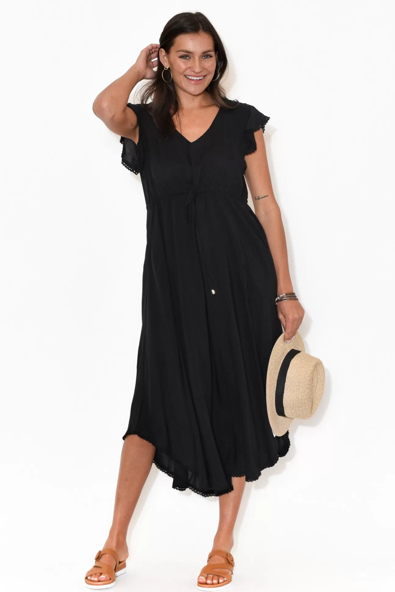 New U Collection Libby Black Midi Dress Discount