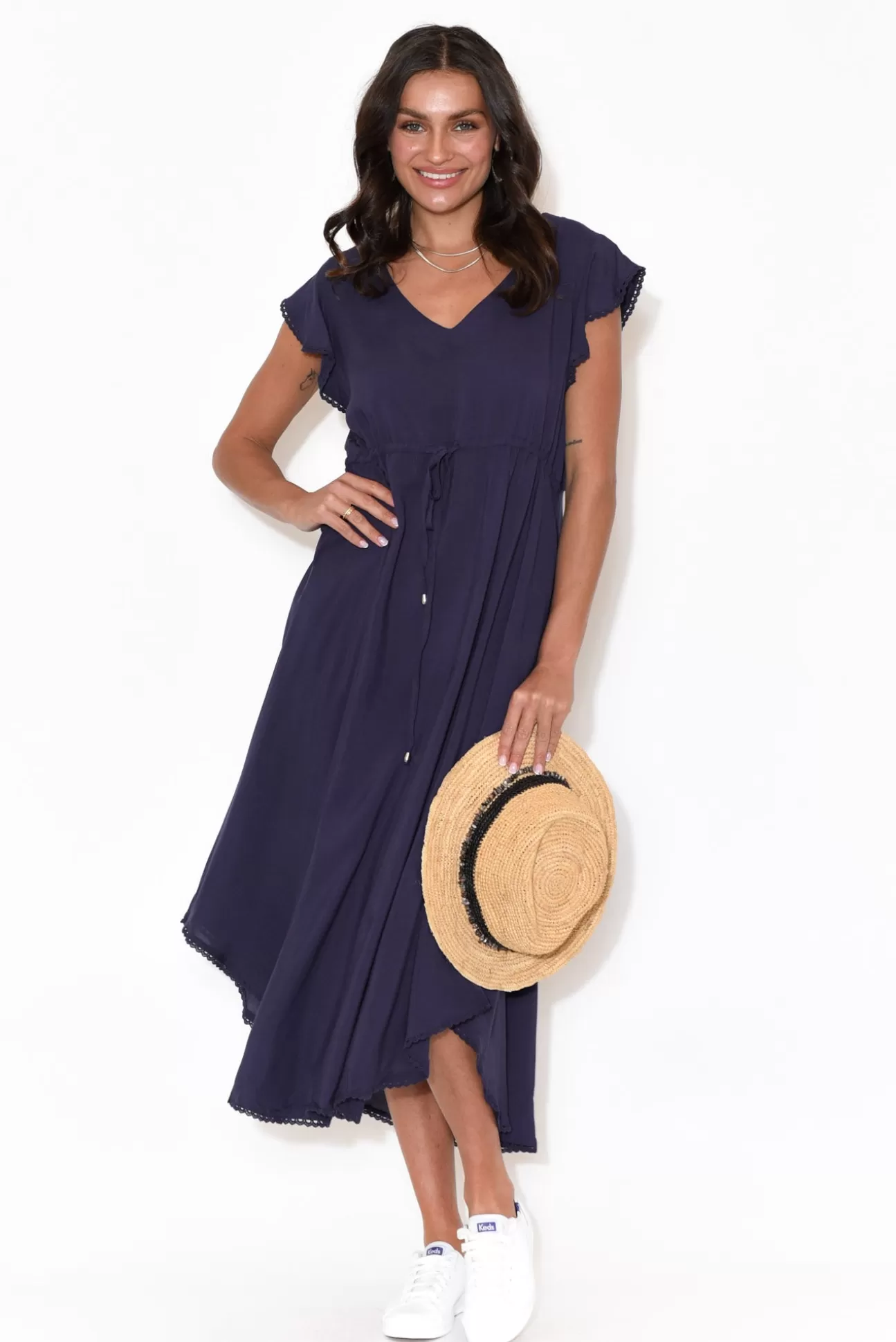 New U Collection Libby Navy Midi Dress Flash Sale