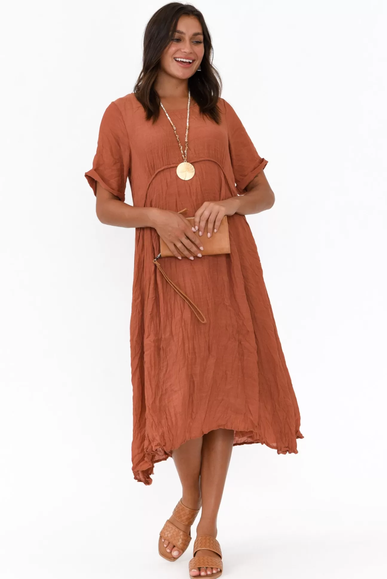 Willow Tree Lloyd Rust Midi Dress Store