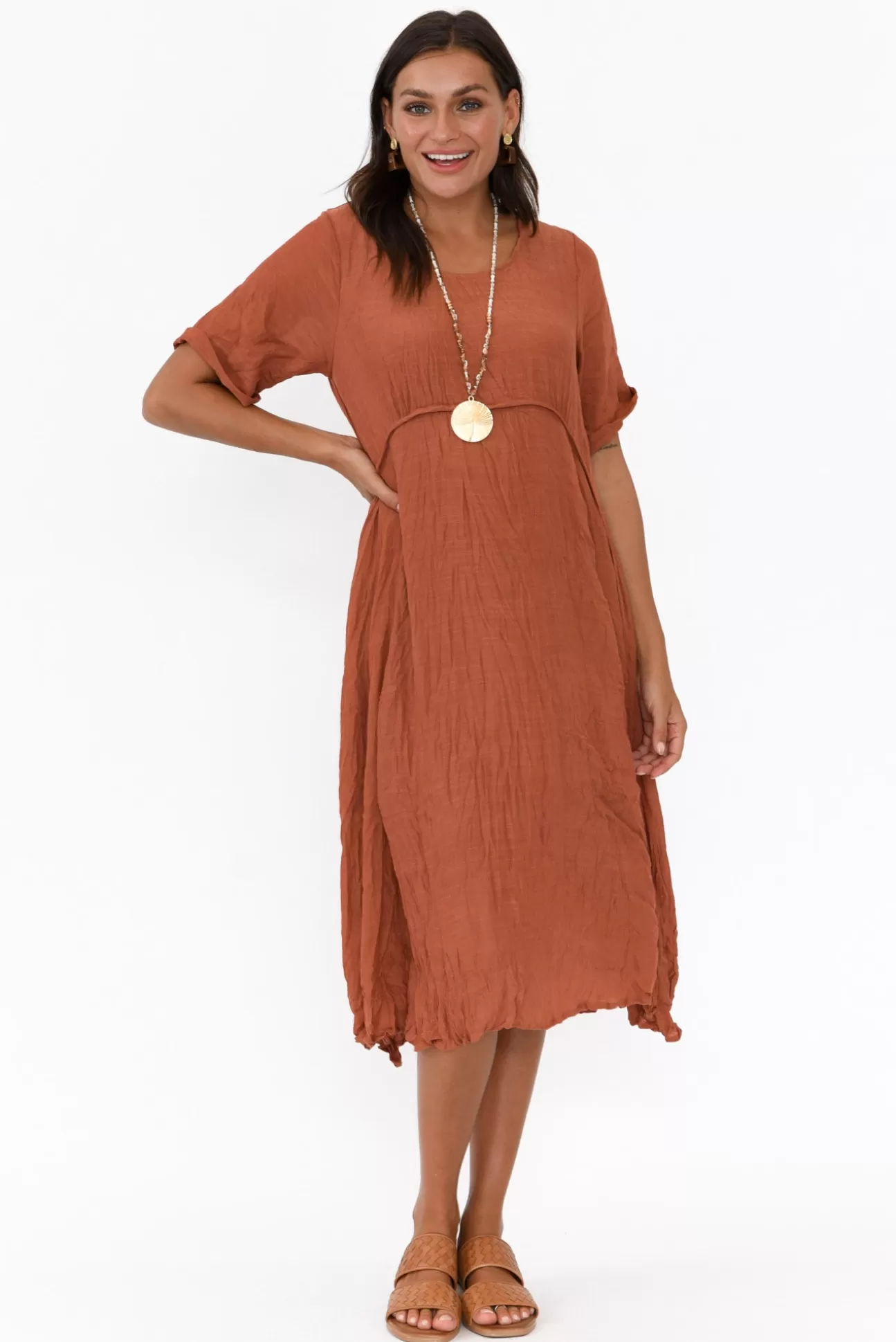 Willow Tree Lloyd Rust Midi Dress Store