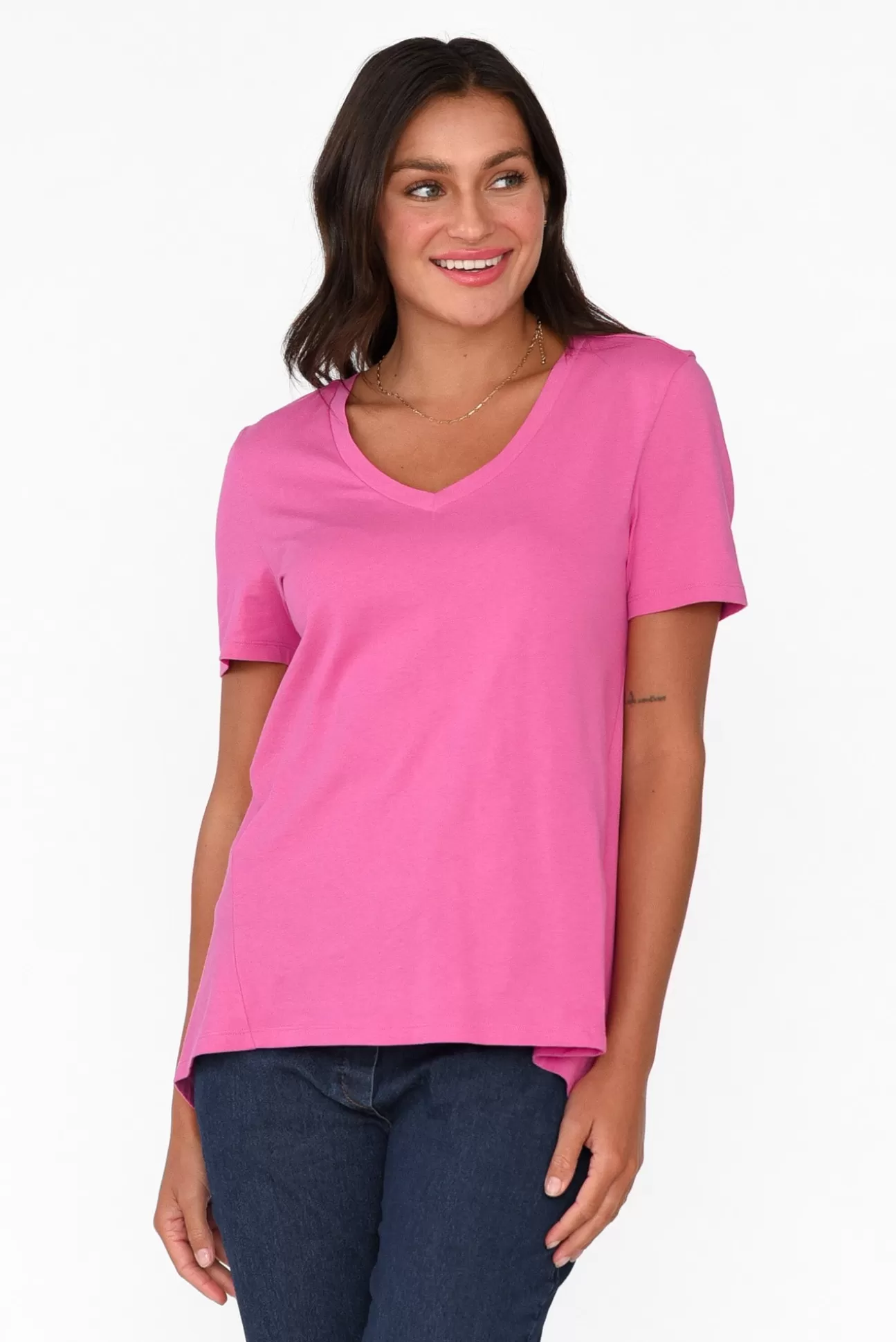 Betty Basics Luella Hot Pink Cotton Tee Best