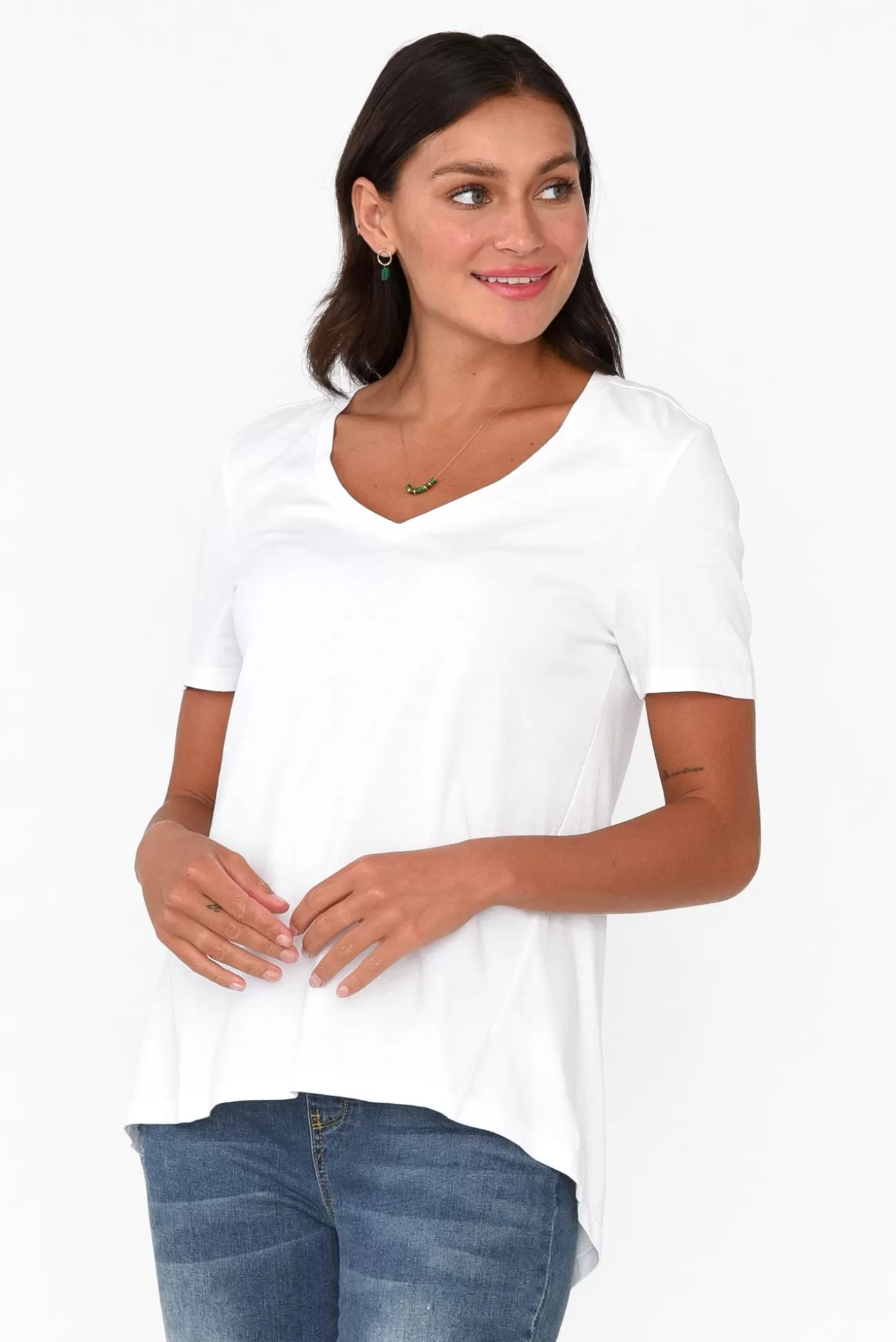 Betty Basics Luella White Cotton Tee Best