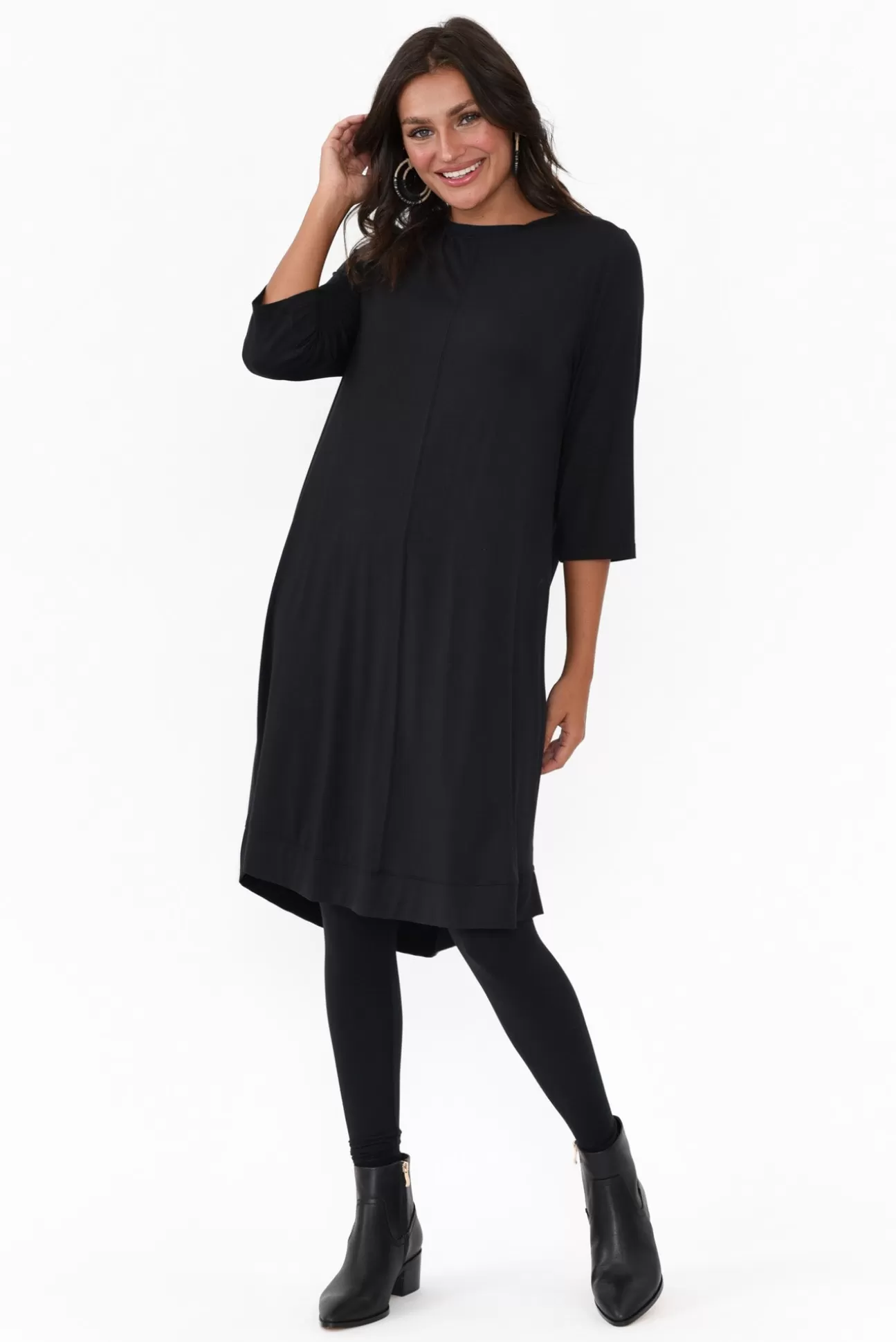 Tani Luna Black Micro Modal A Line Dress Clearance