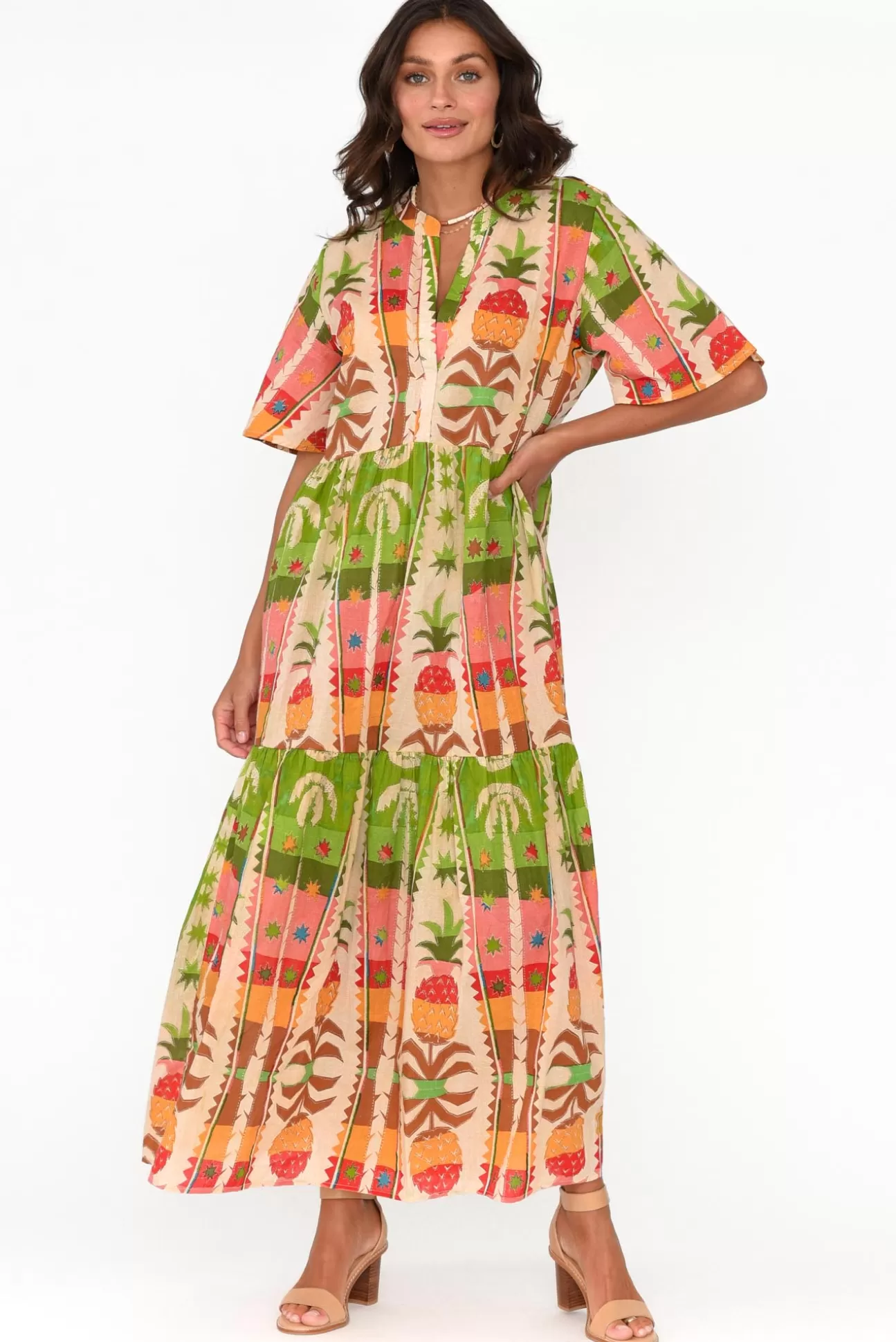 Holiday Lynwood Tropical Cotton Maxi Dress Best Sale