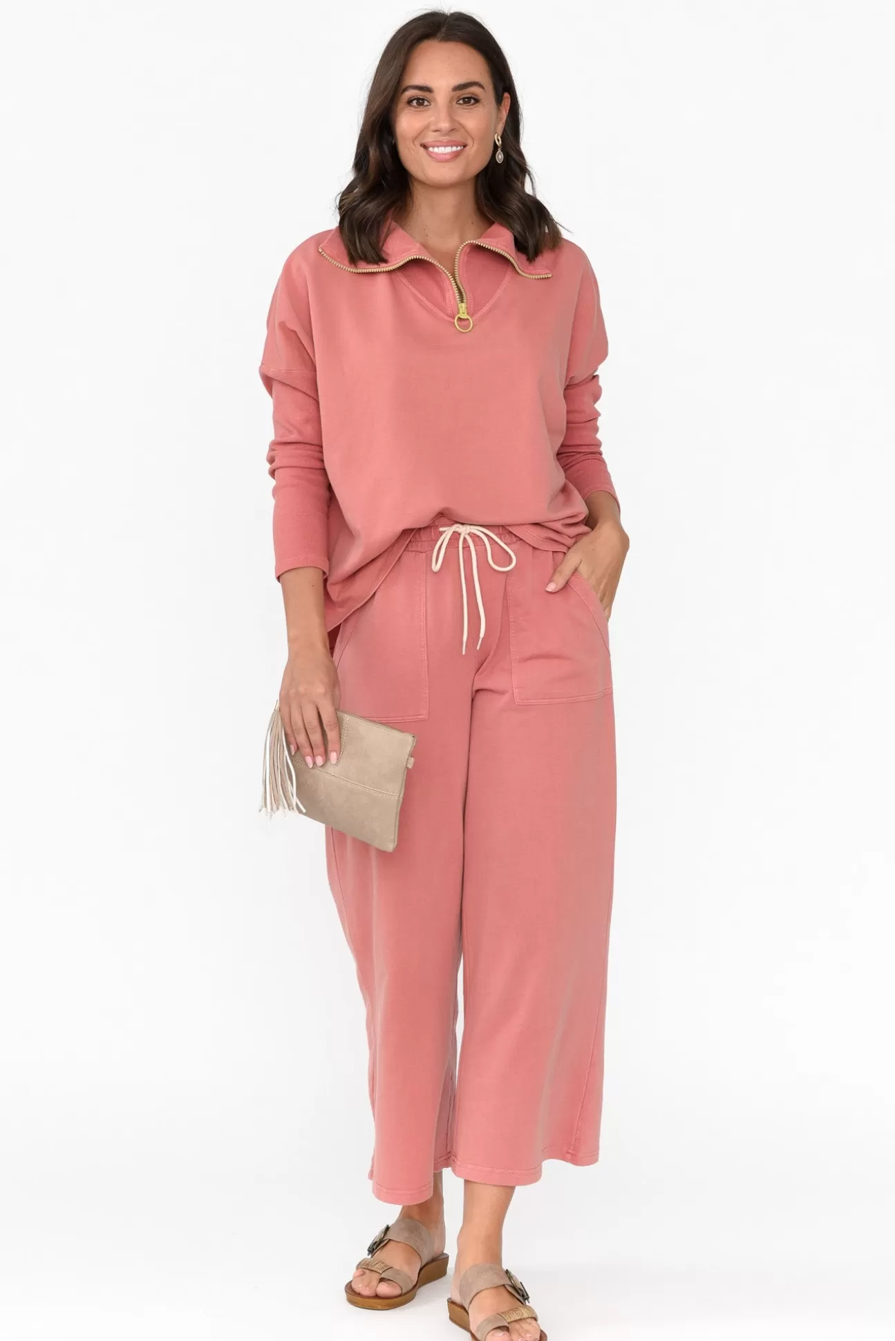 One Ten Willow Malak Blush Half Zip Jumper Clearance