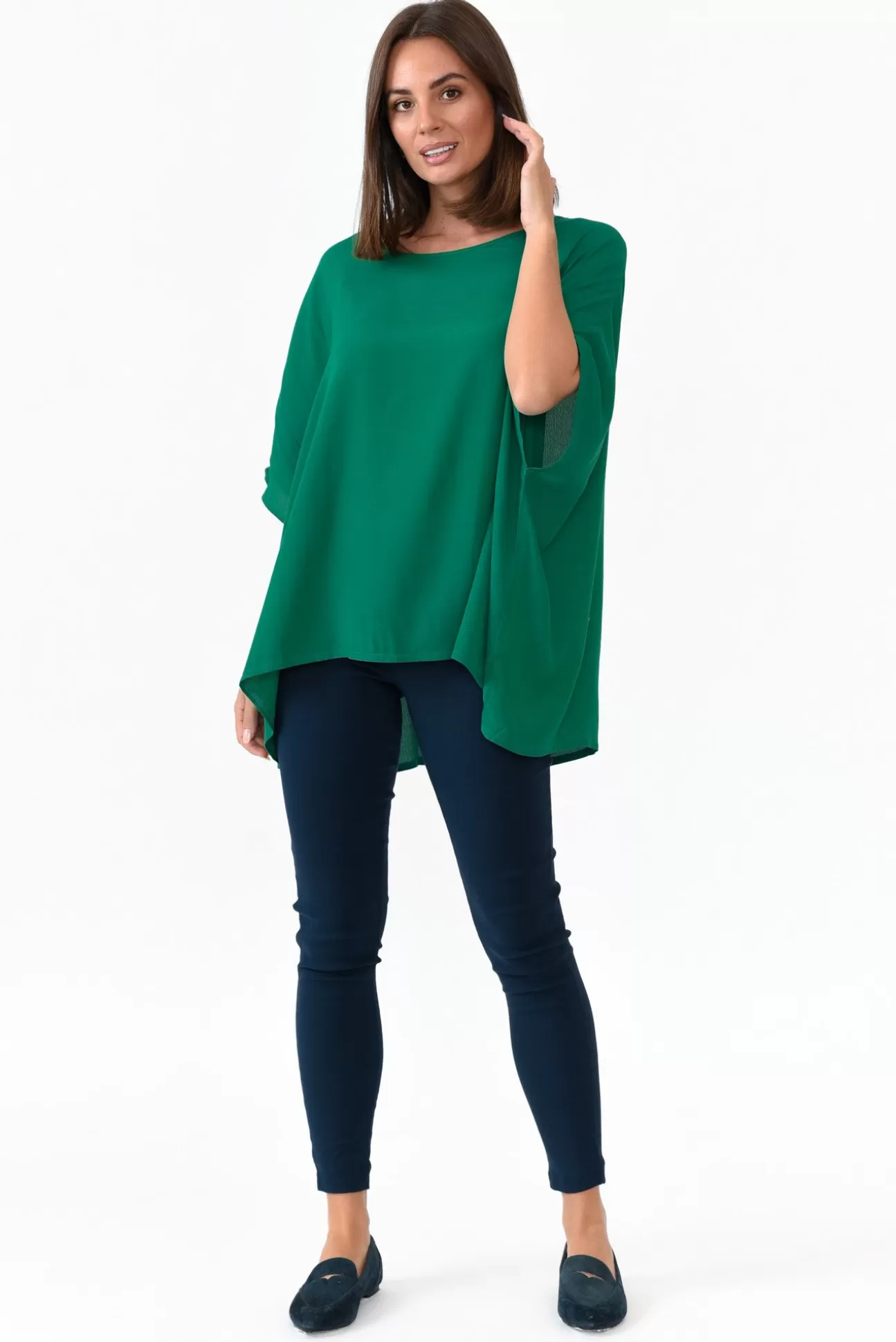 Slate the Label Mali Forest Green Drape Top Fashion