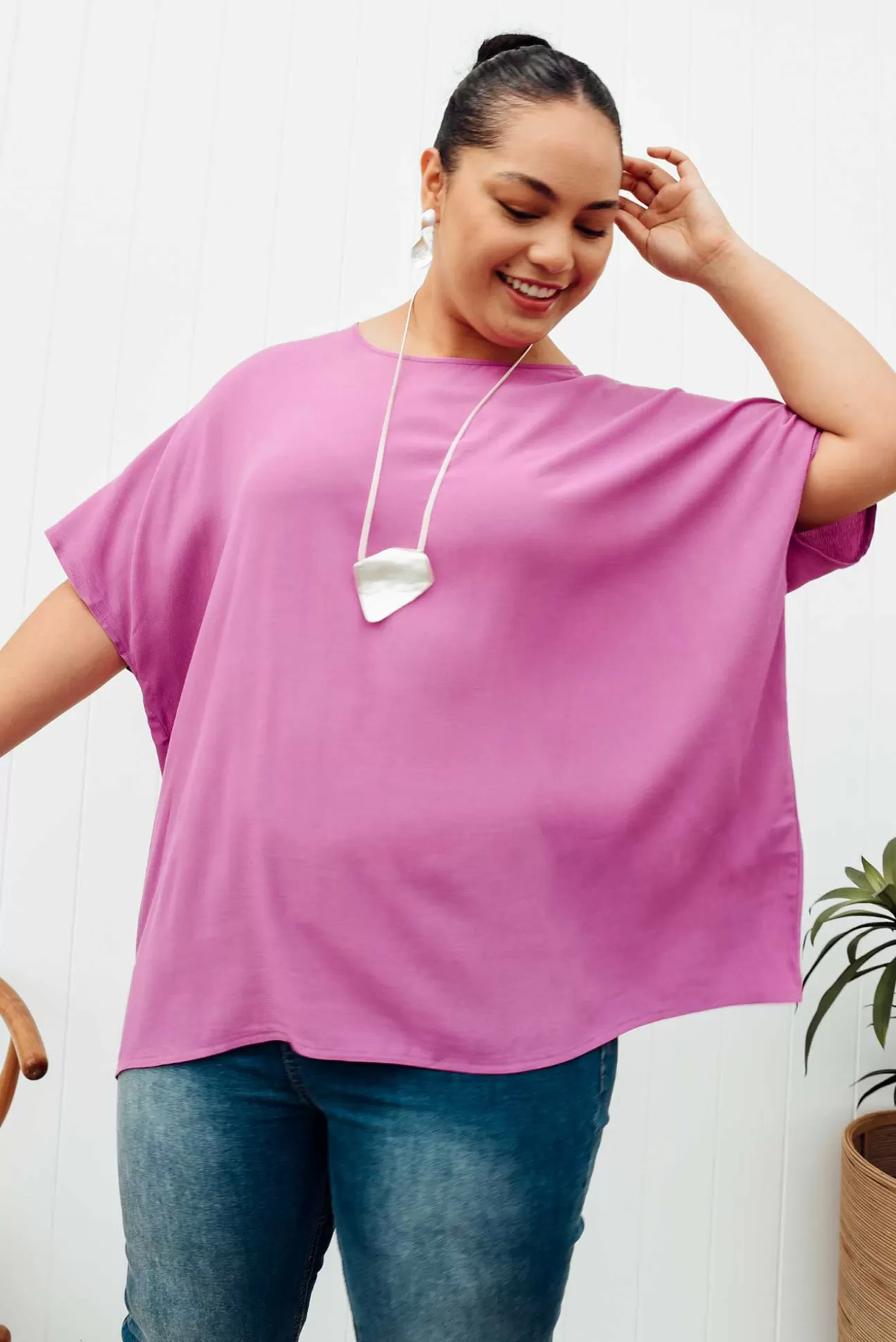 Slate the Label Mali Purple Drape Top Sale