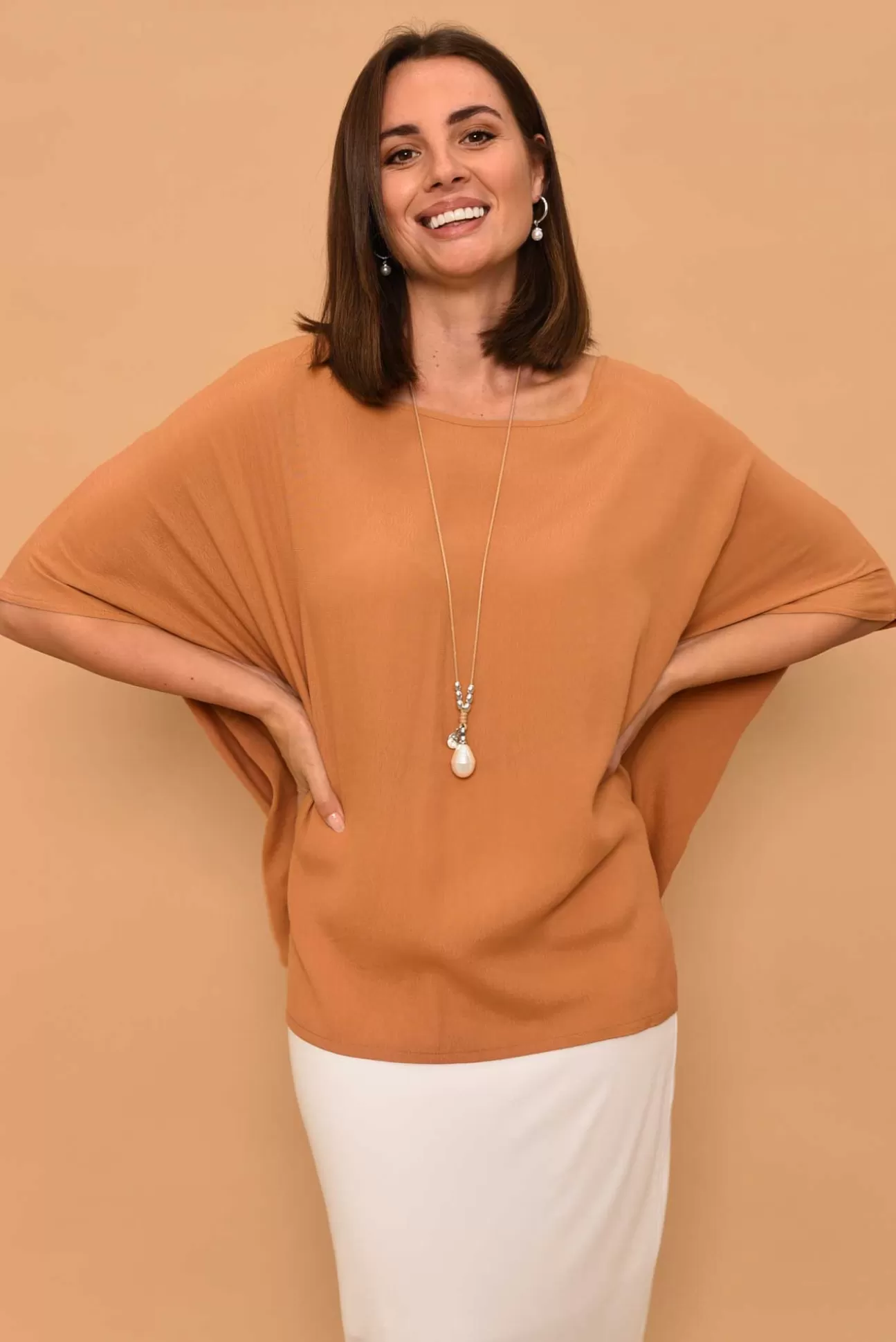 Slate the Label Mali Tan Drape Top Cheap