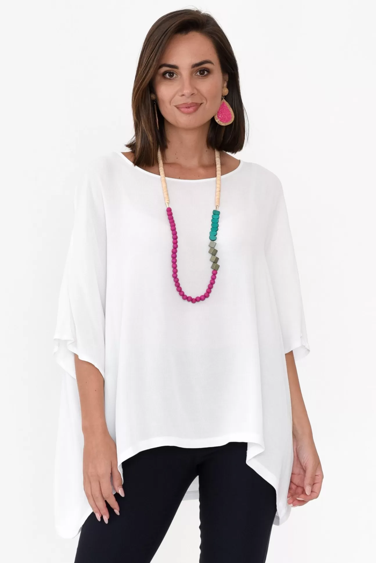 Slate the Label Mali White Drape Top Discount