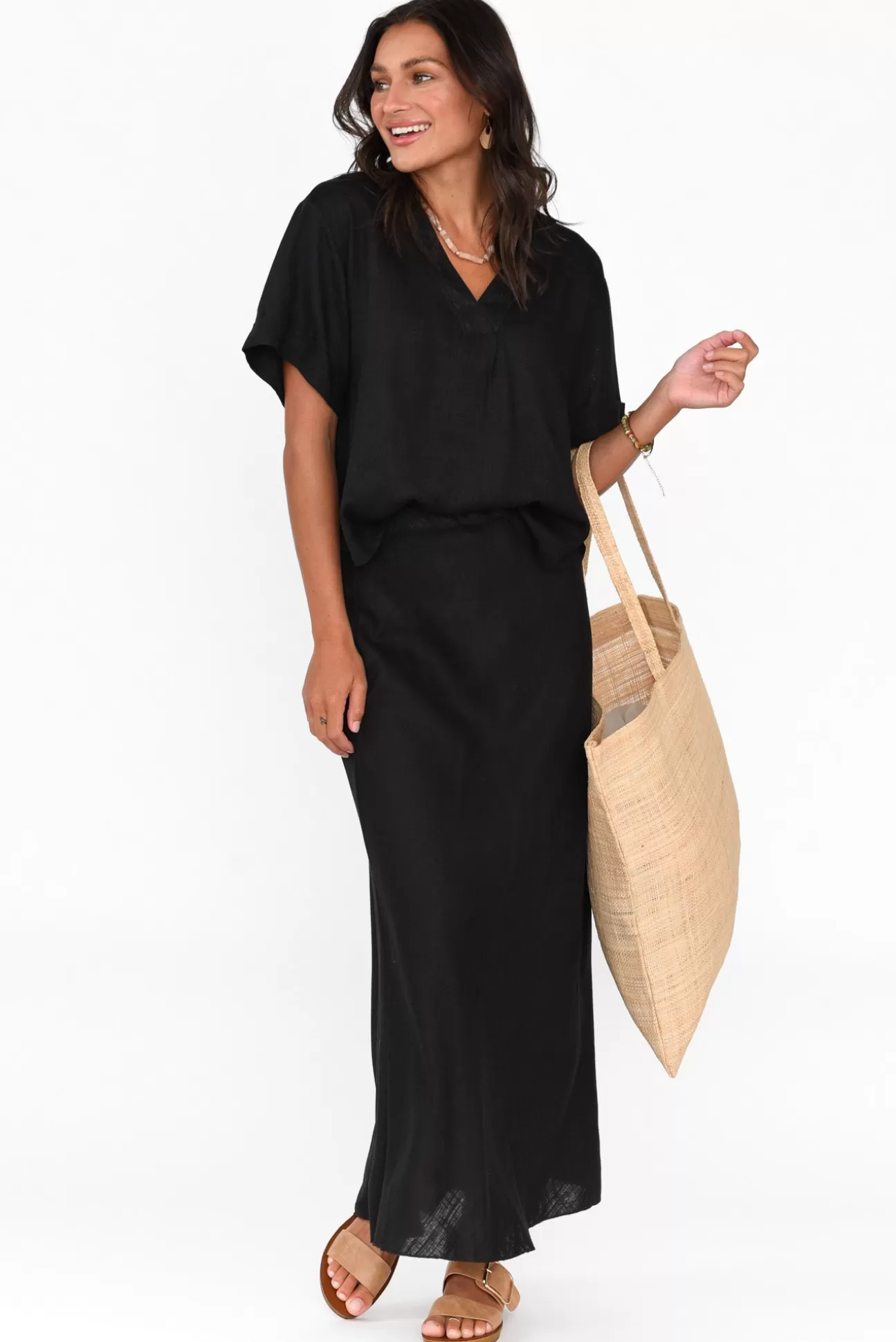 Label Of Love Malva Black Maxi Skirt Clearance