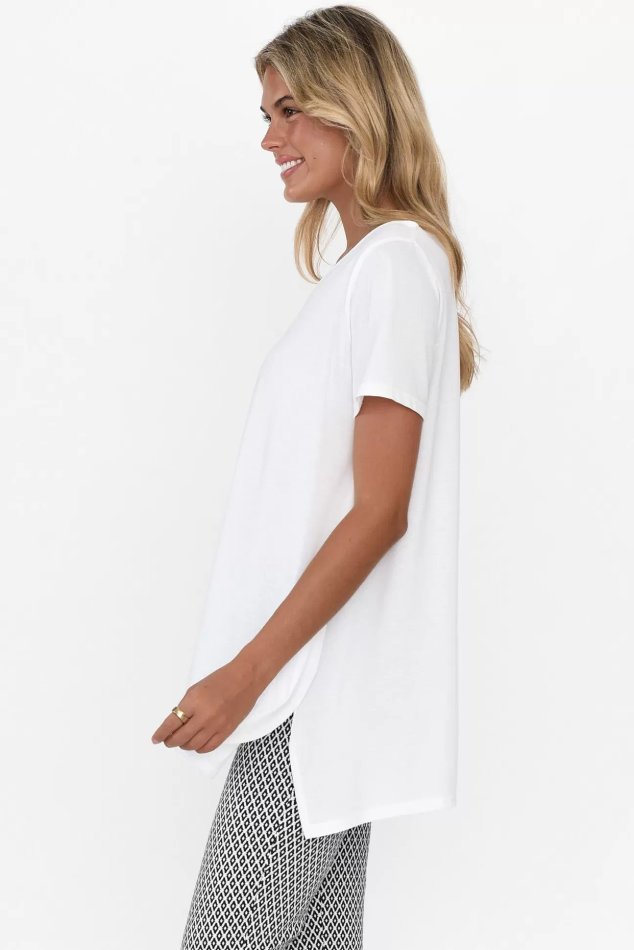 Tirelli Marcy White Drape Cotton Top Shop