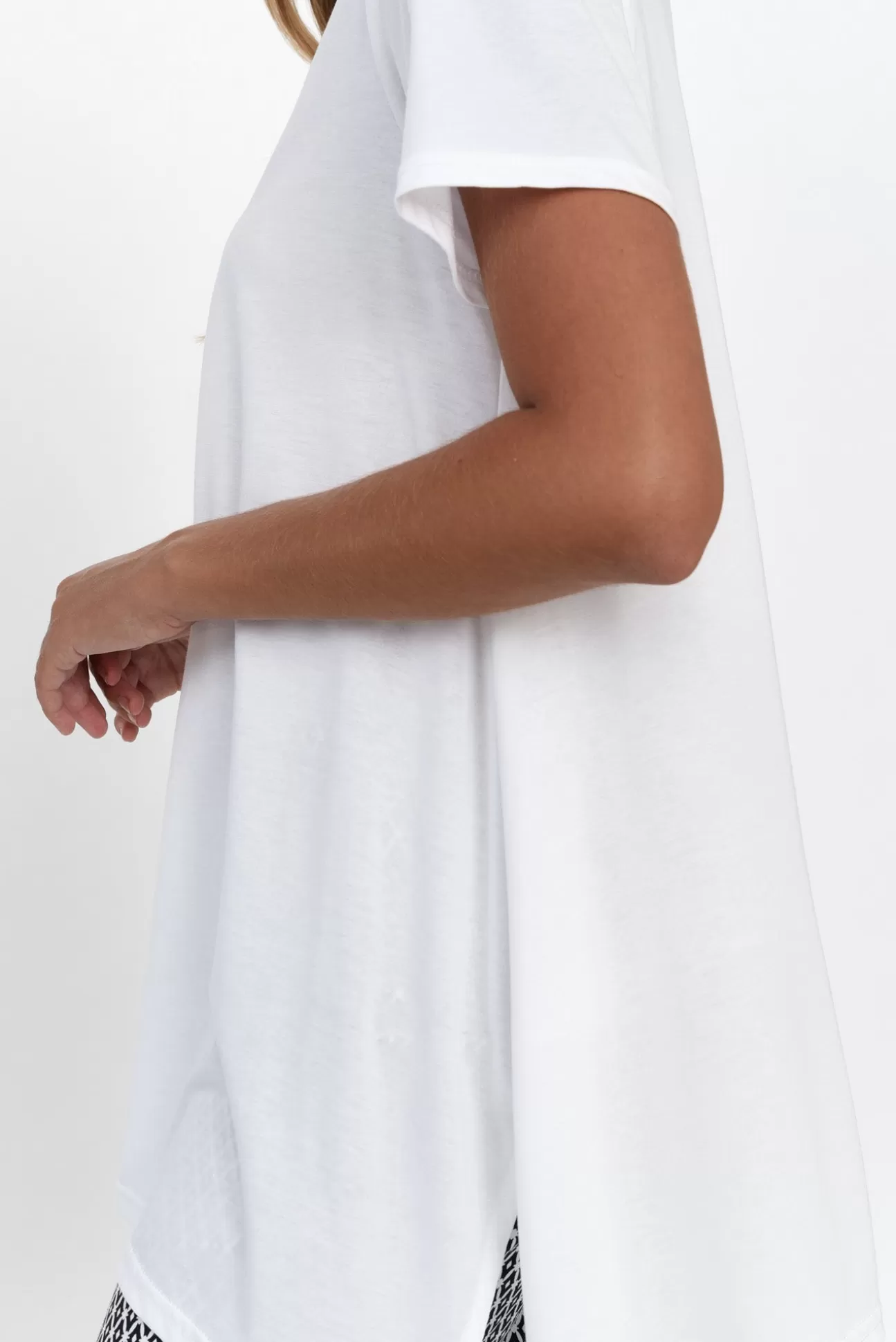 Tirelli Marcy White Drape Cotton Top Shop