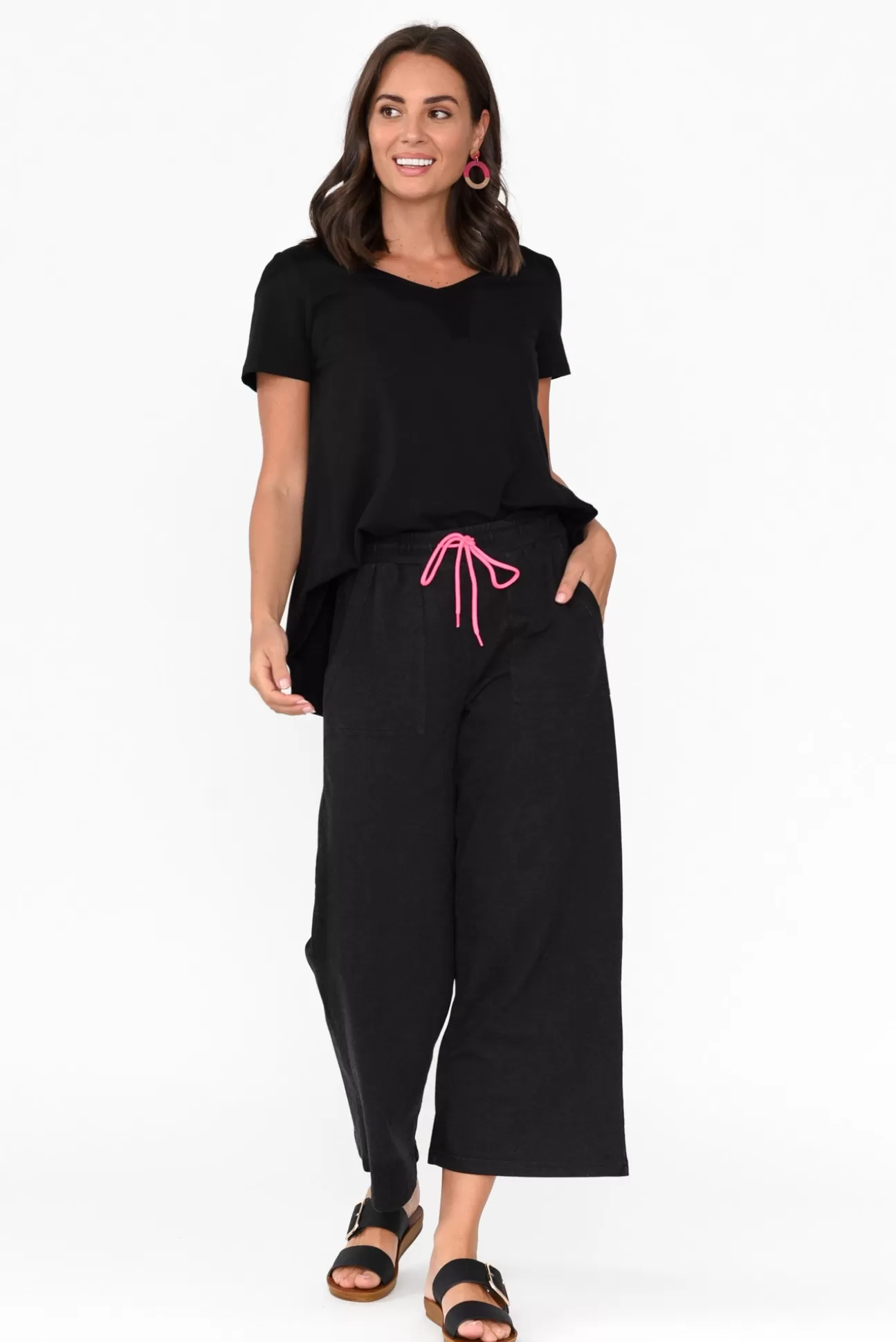 One Ten Willow Mariam Black Relaxed Track Pant Best