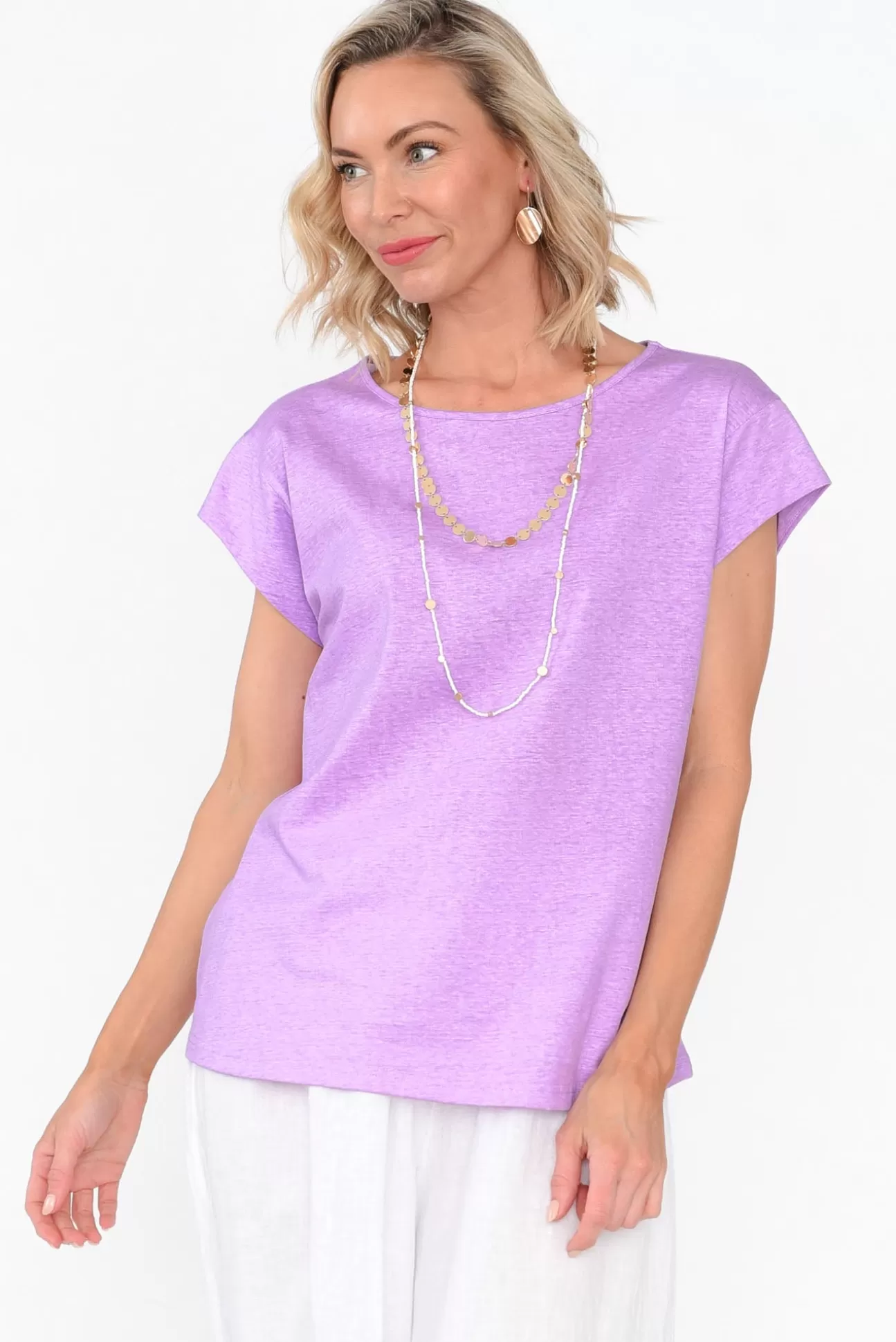 Cafe Latte Marlin Purple Wash Cotton Tee Online