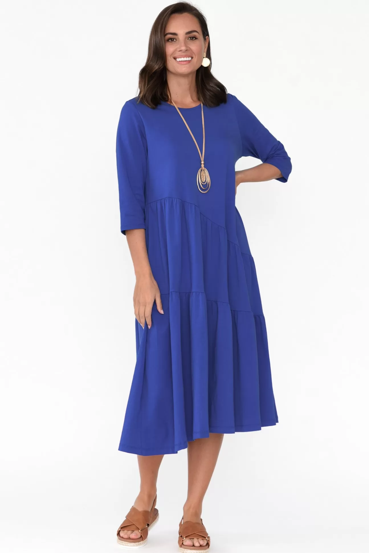 Tirelli Masie Cobalt Diagonal Gathered Dress Online