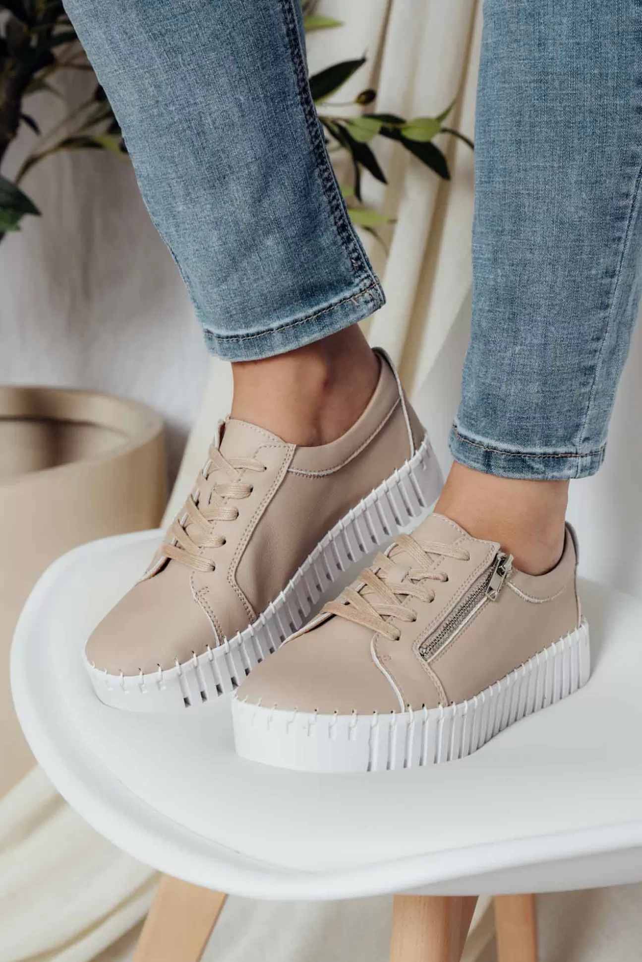 Bay Lane Medusa Nude Platform Sneaker Fashion