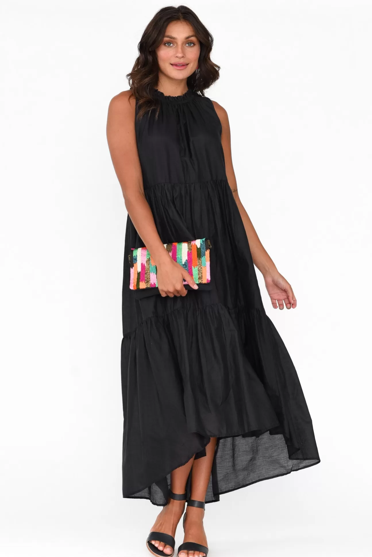 Holiday Melda Black Silk Cotton Dress Shop