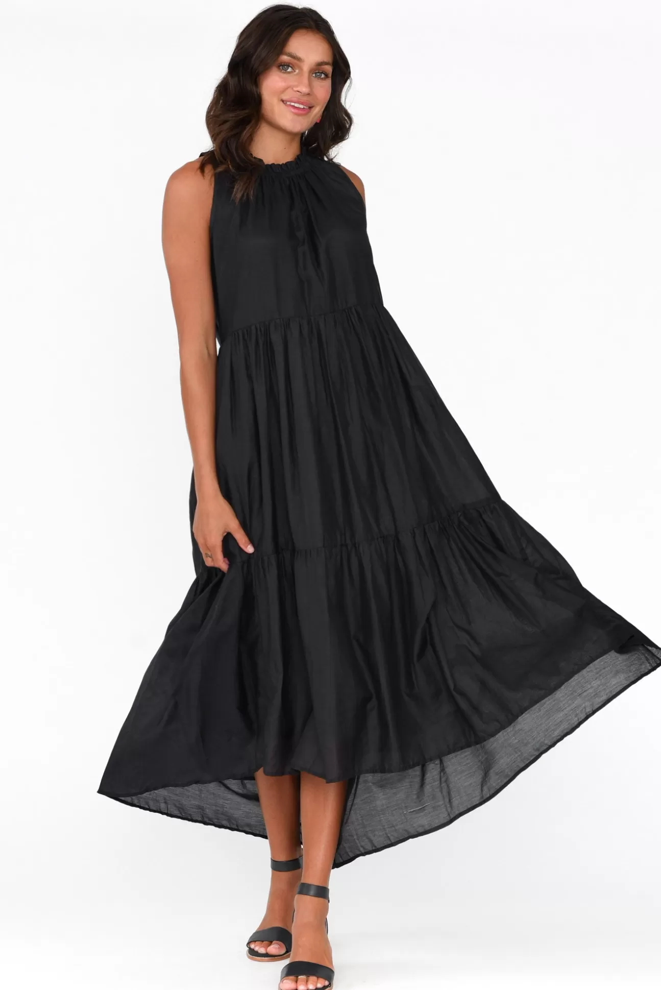 Holiday Melda Black Silk Cotton Dress Shop