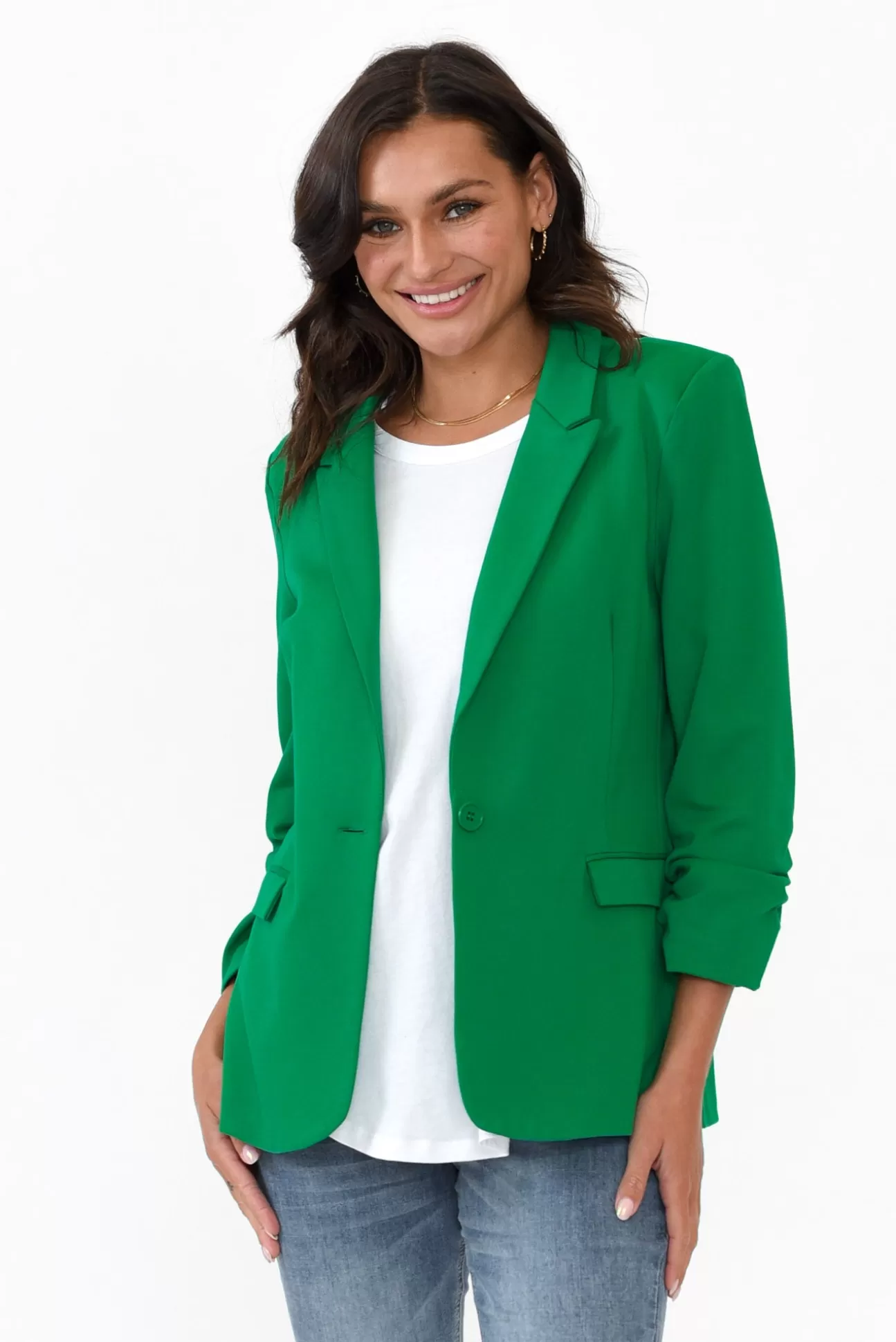 Betty Basics Merci Green Ponte Blazer Store