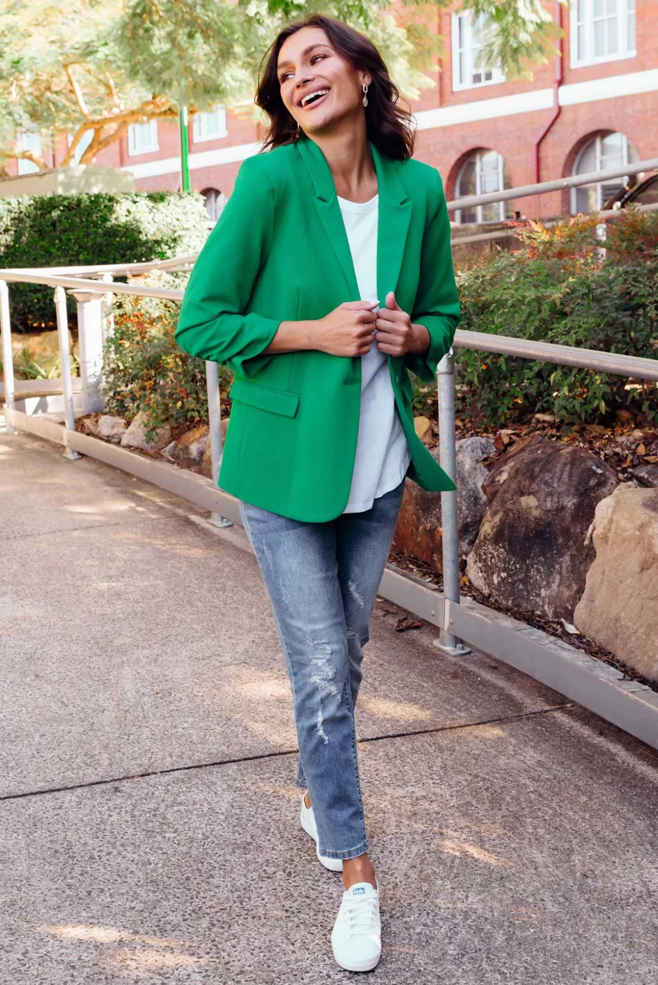 Betty Basics Merci Green Ponte Blazer Store