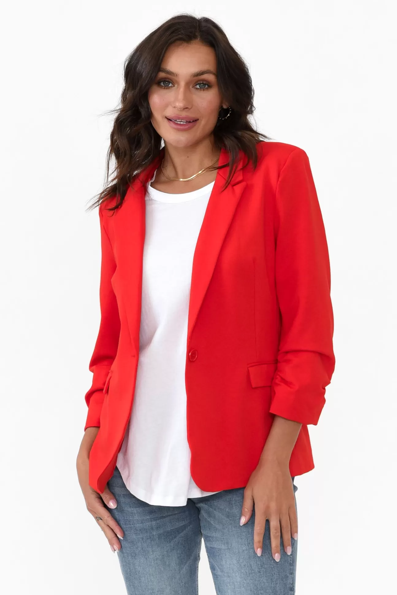 Betty Basics Merci Red Ponte Blazer Sale