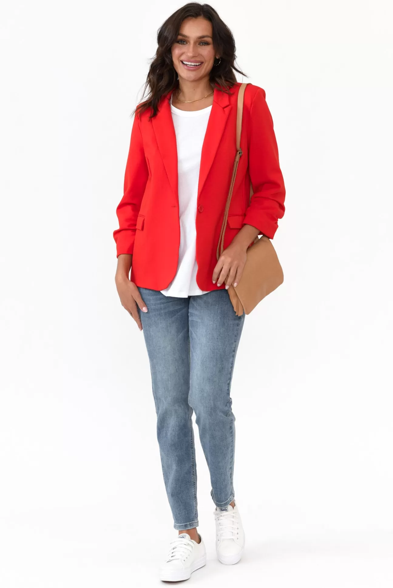 Betty Basics Merci Red Ponte Blazer Sale