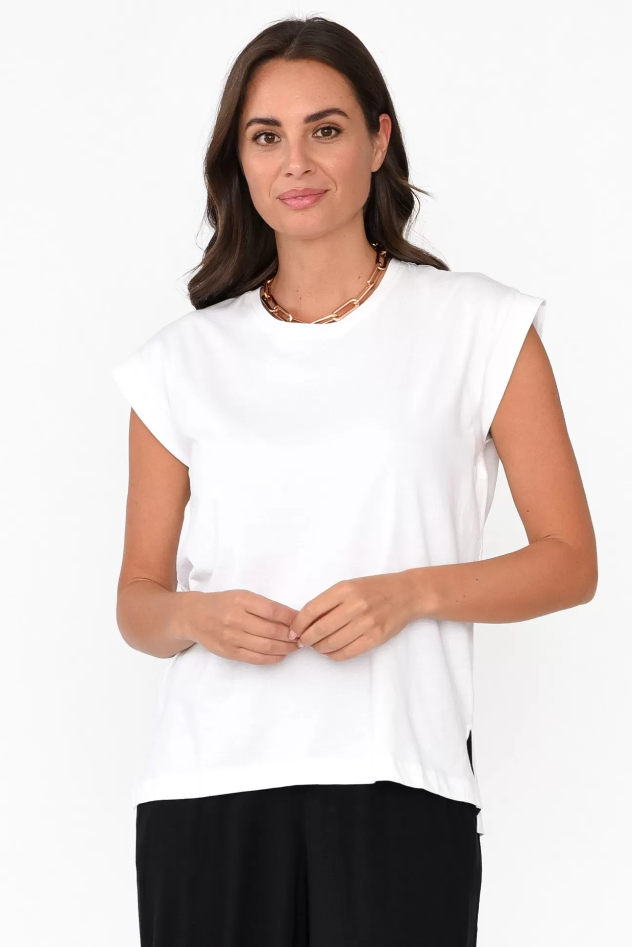 Betty Basics Michaela White Cotton Top Best