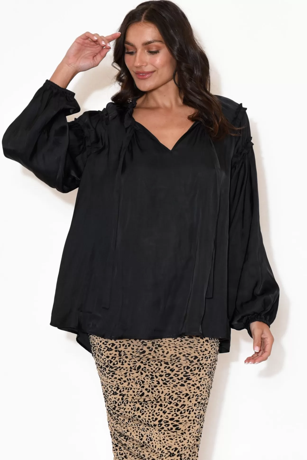 Fate Becker Midnight Flyer Black Long Sleeve Top Hot