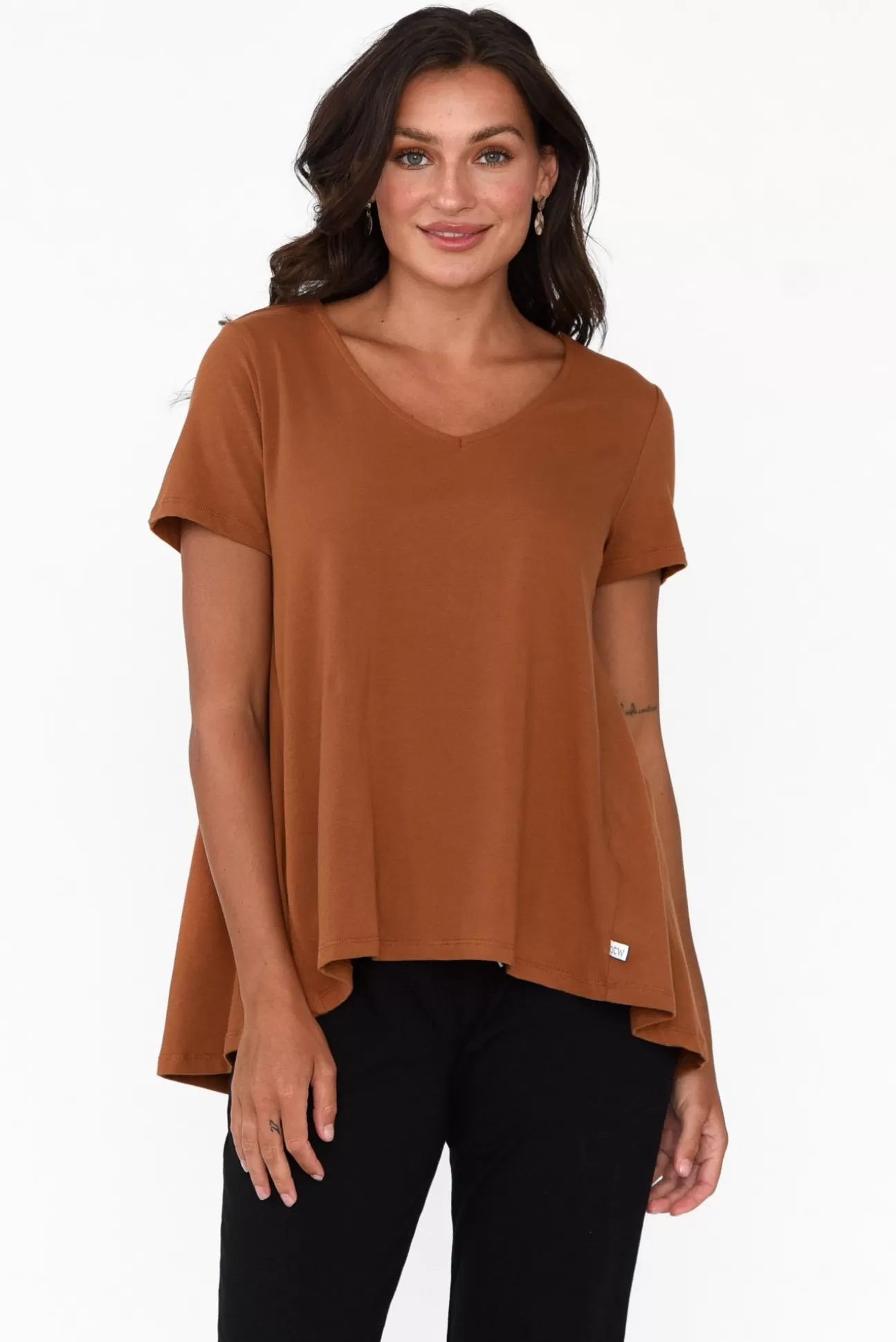 One Ten Willow Montreal Rust Cotton Tee Hot