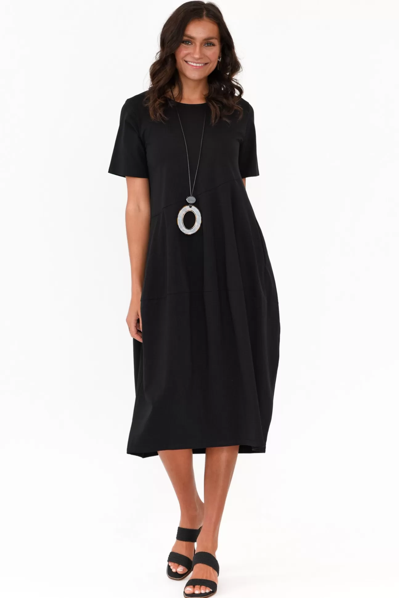 Tirelli Morgan Black Diagonal Seam Dress Best Sale