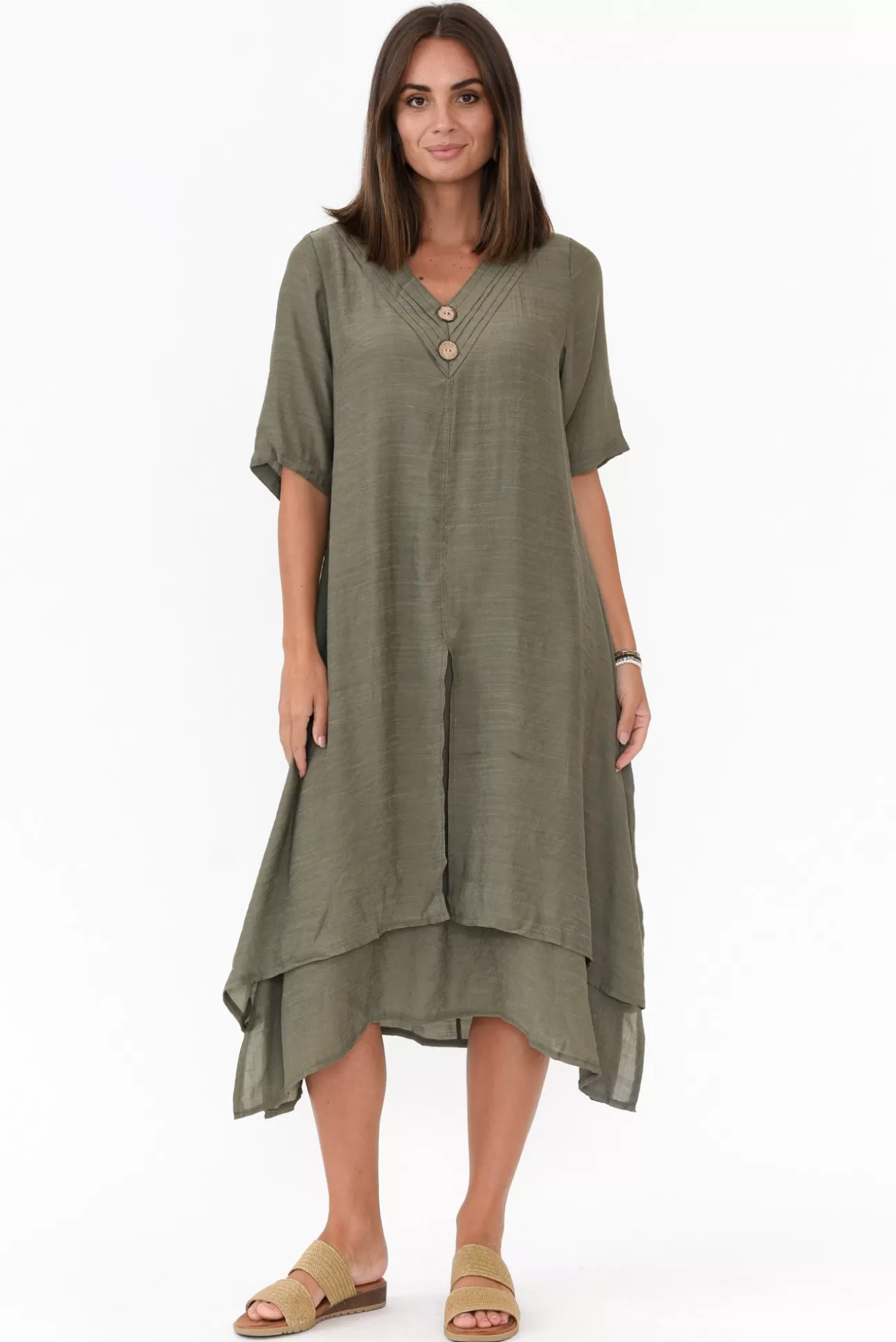 La Mode Nala Khaki Layers Dress Shop