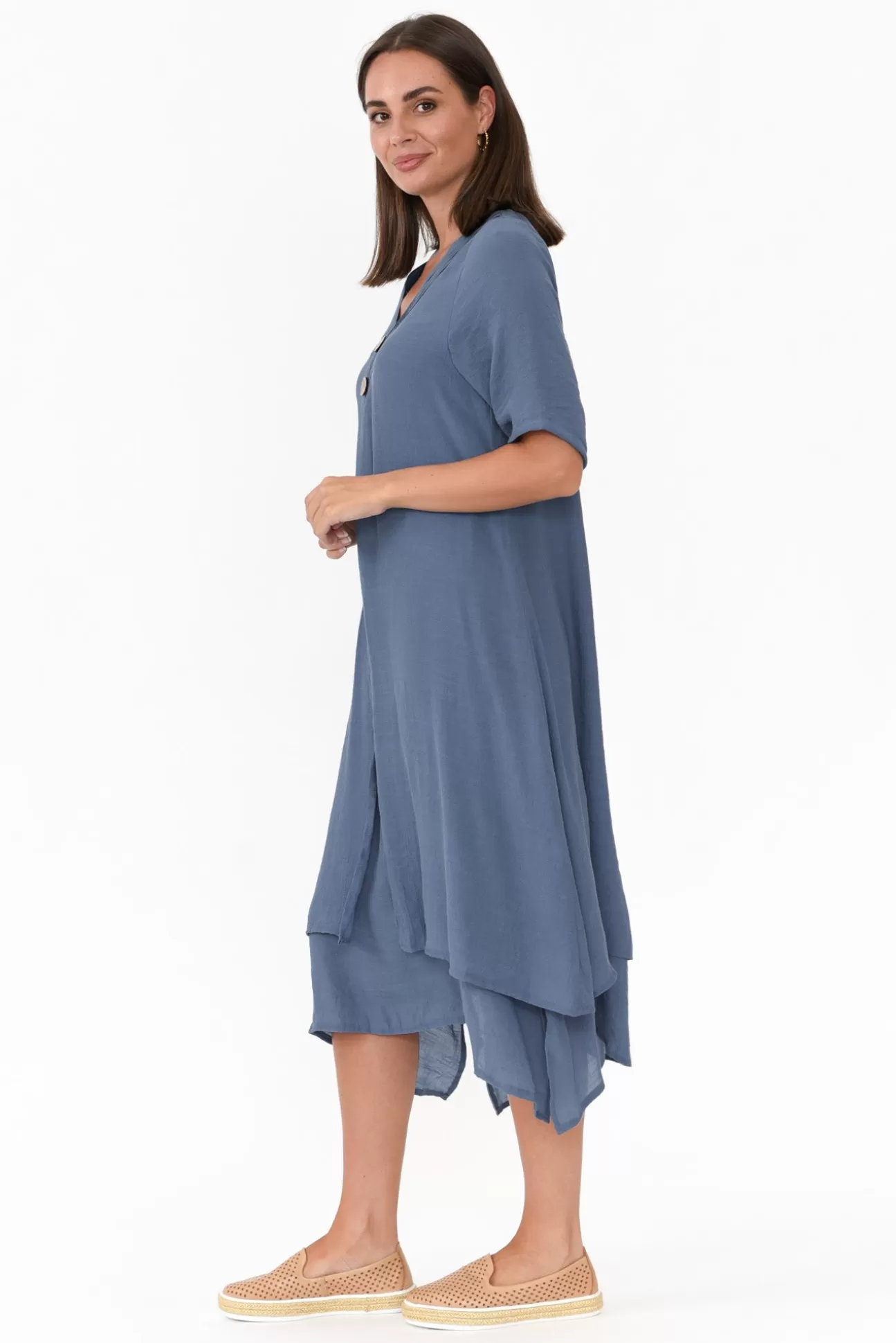 La Mode Nala Vintage Blue Layers Dress Online
