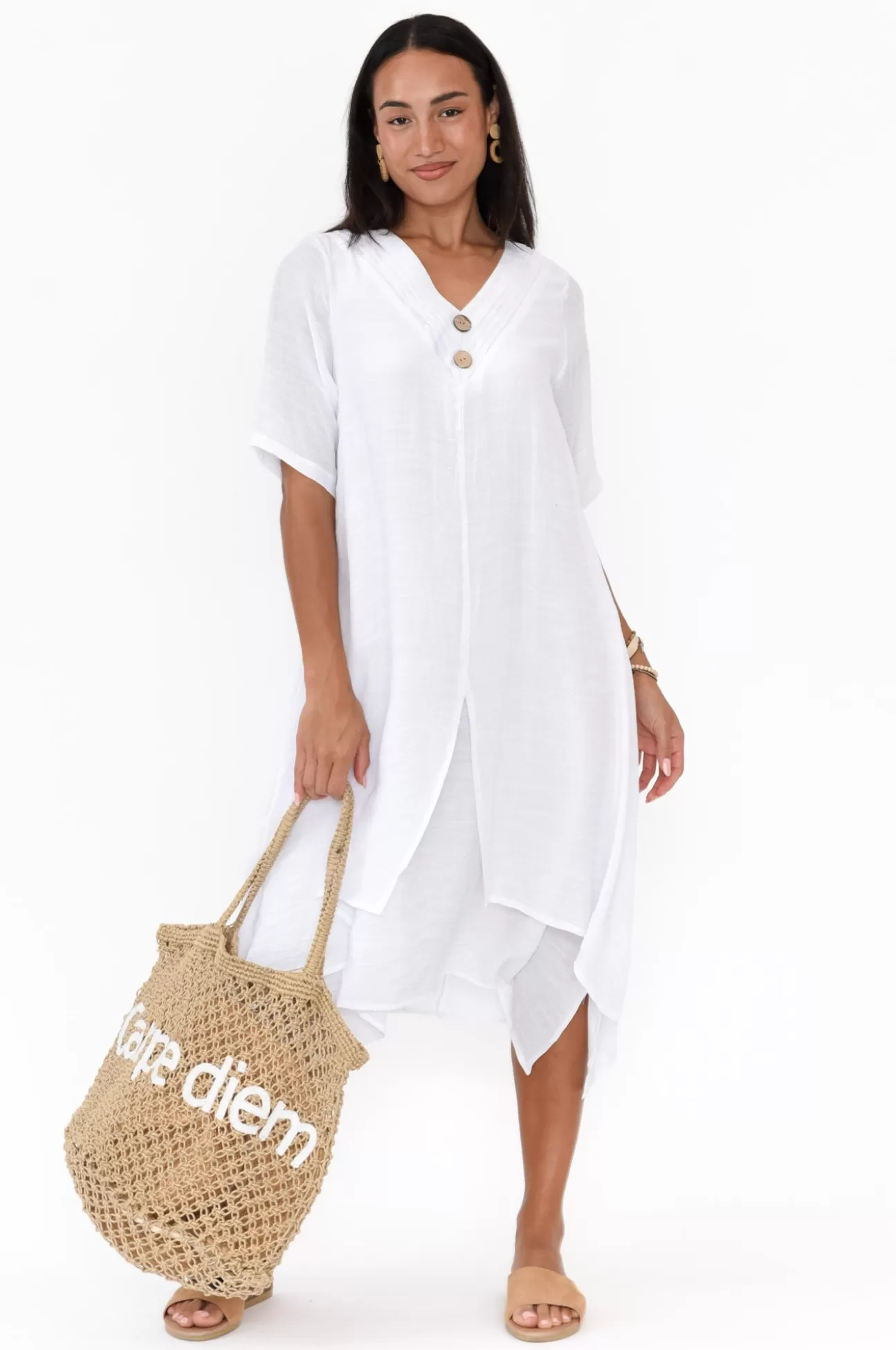 La Mode Nala White Layers Dress Cheap