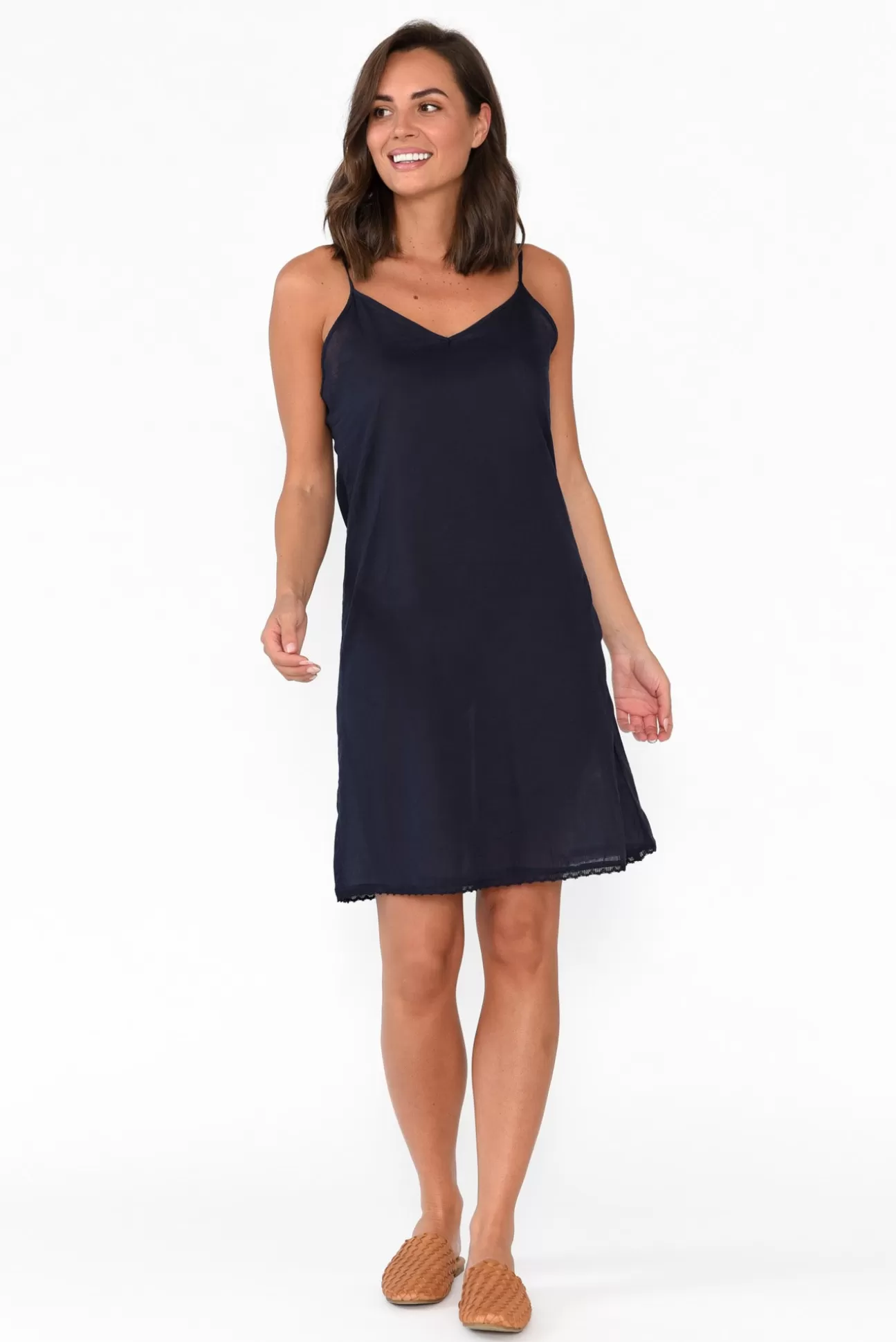 Orientique Navy Cotton Slip Dress Clearance