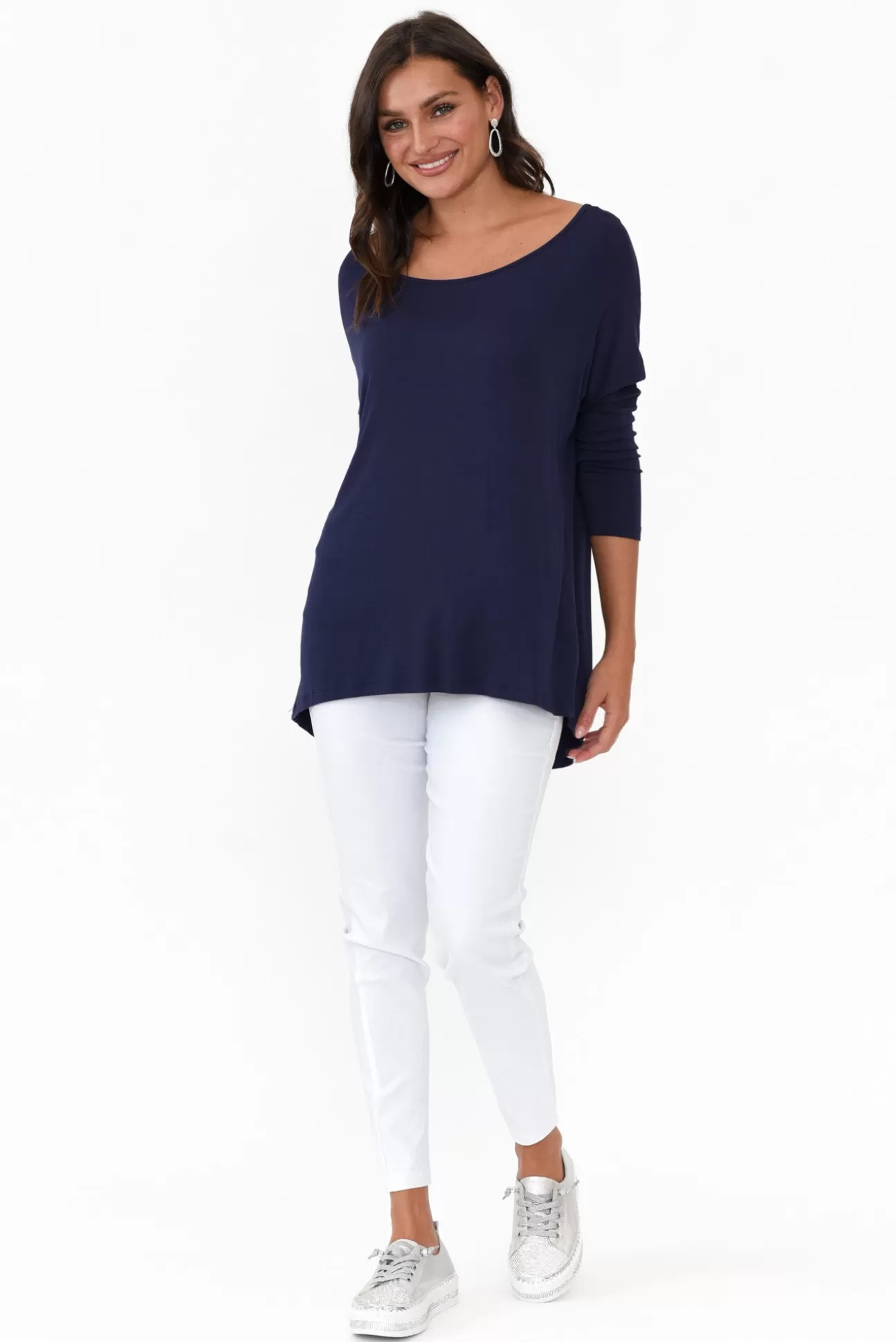 Betty Basics Navy Milan 3/4 Sleeve Top Fashion