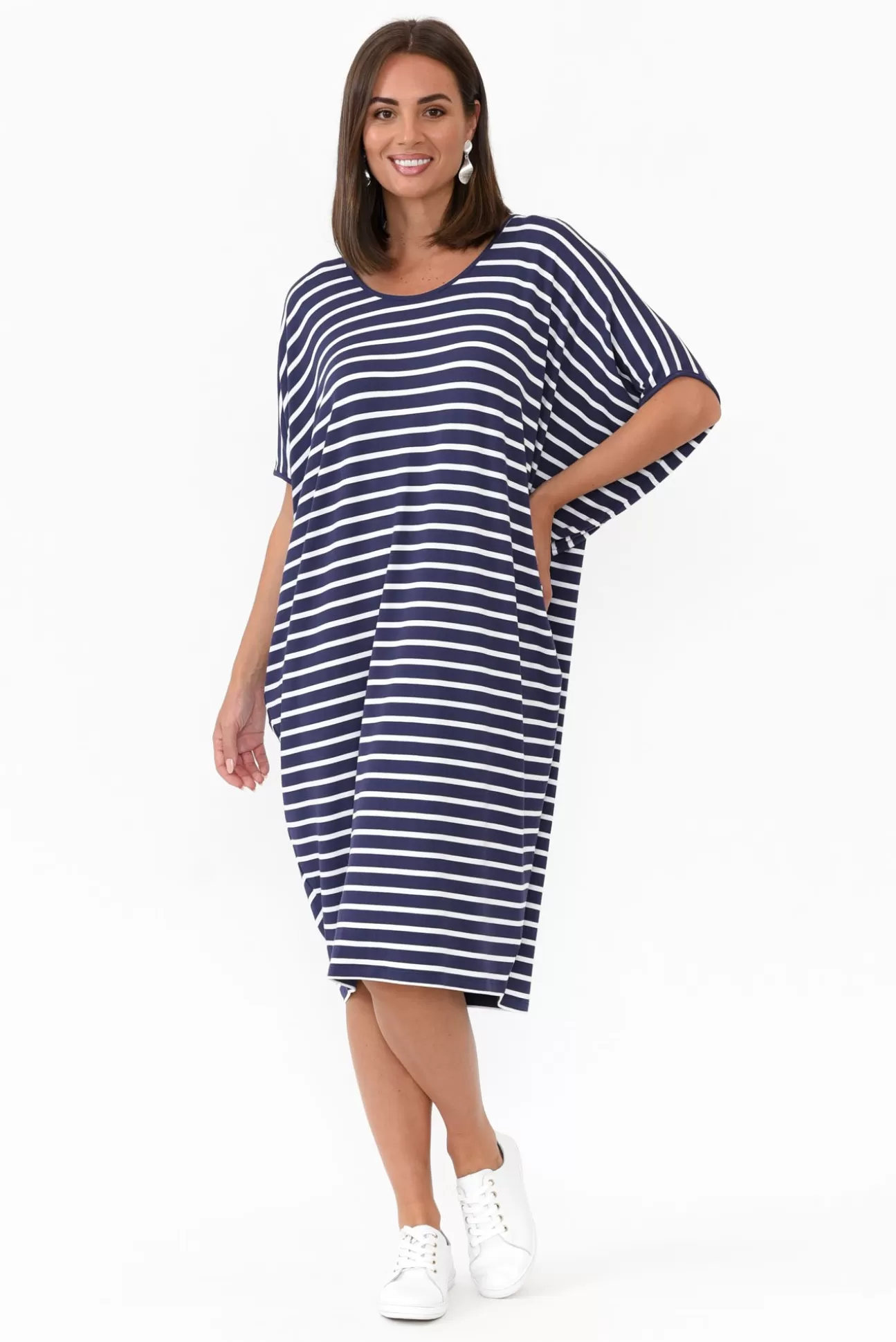 Betty Basics Navy Parisian Stripe Maui Dress Online