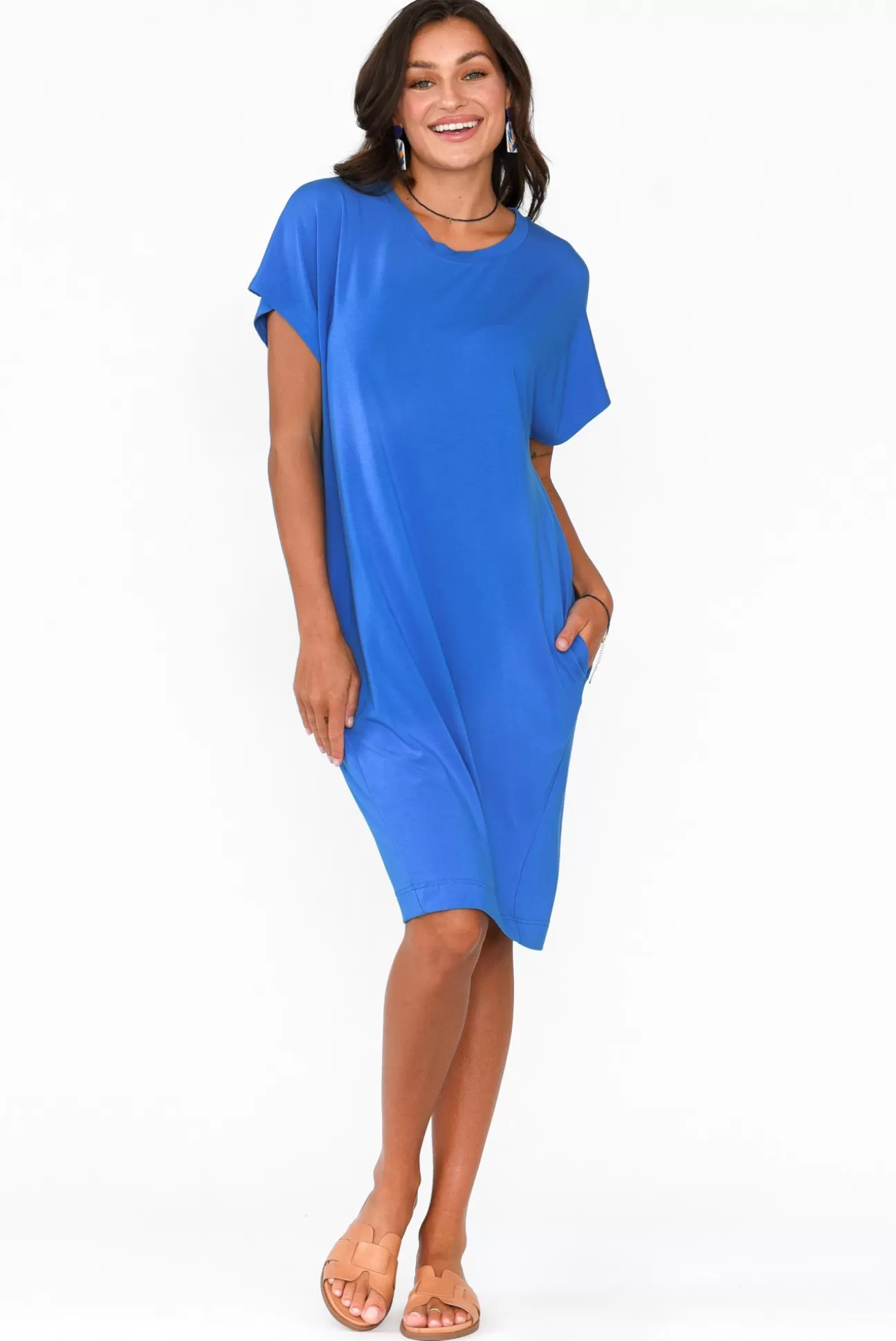 Lou Lou Nicks Cobalt Bamboo Tee Dress Fashion