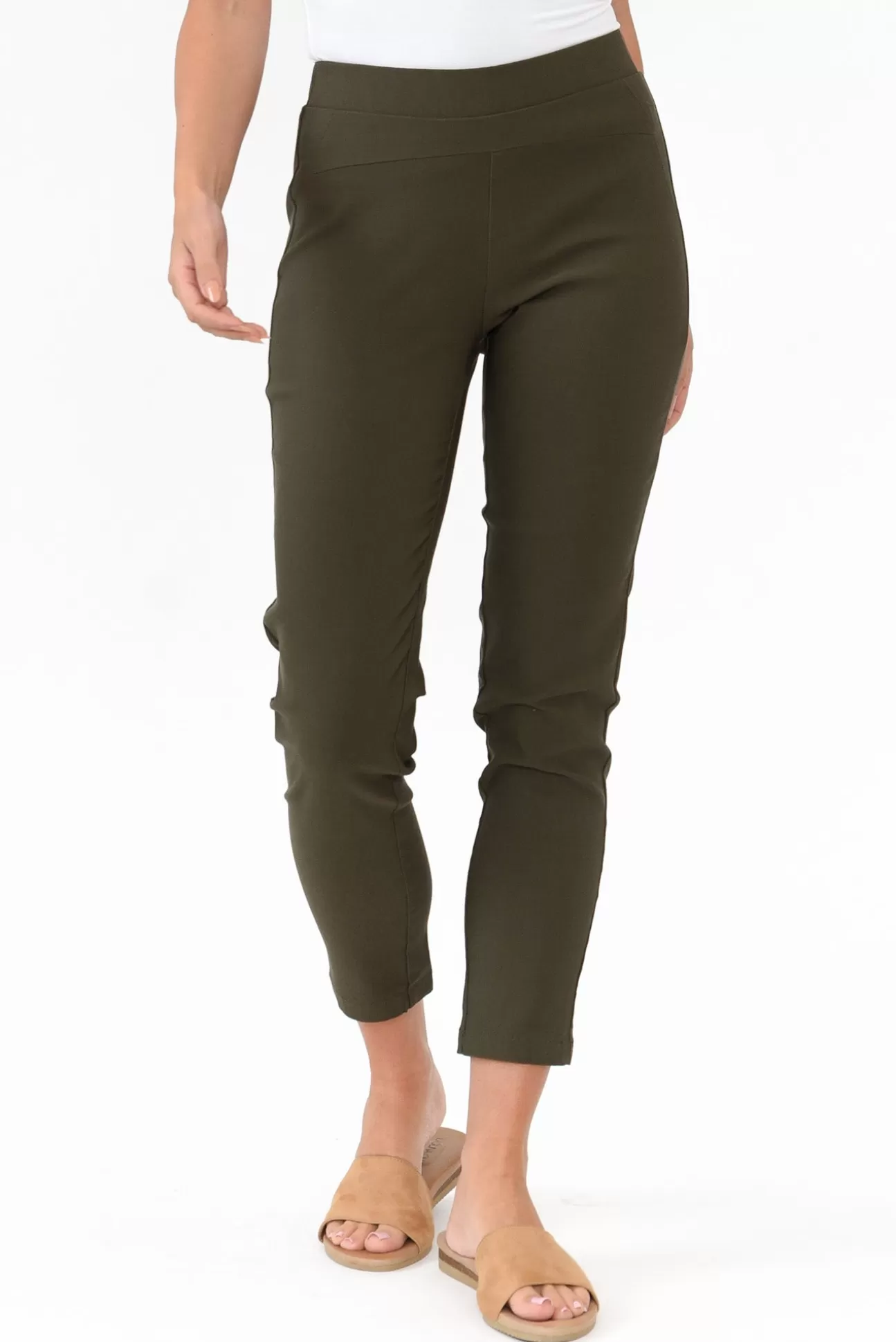 Tirelli Olympia Khaki Straight 7/8 Pant Hot