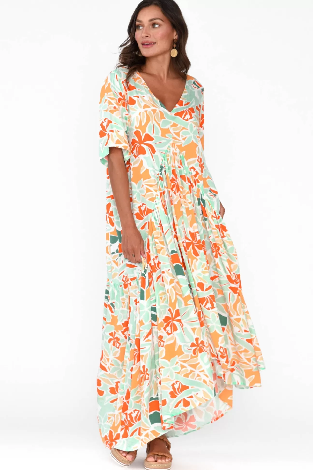 PQ Orange Garden Peak Maxi Dress Flash Sale