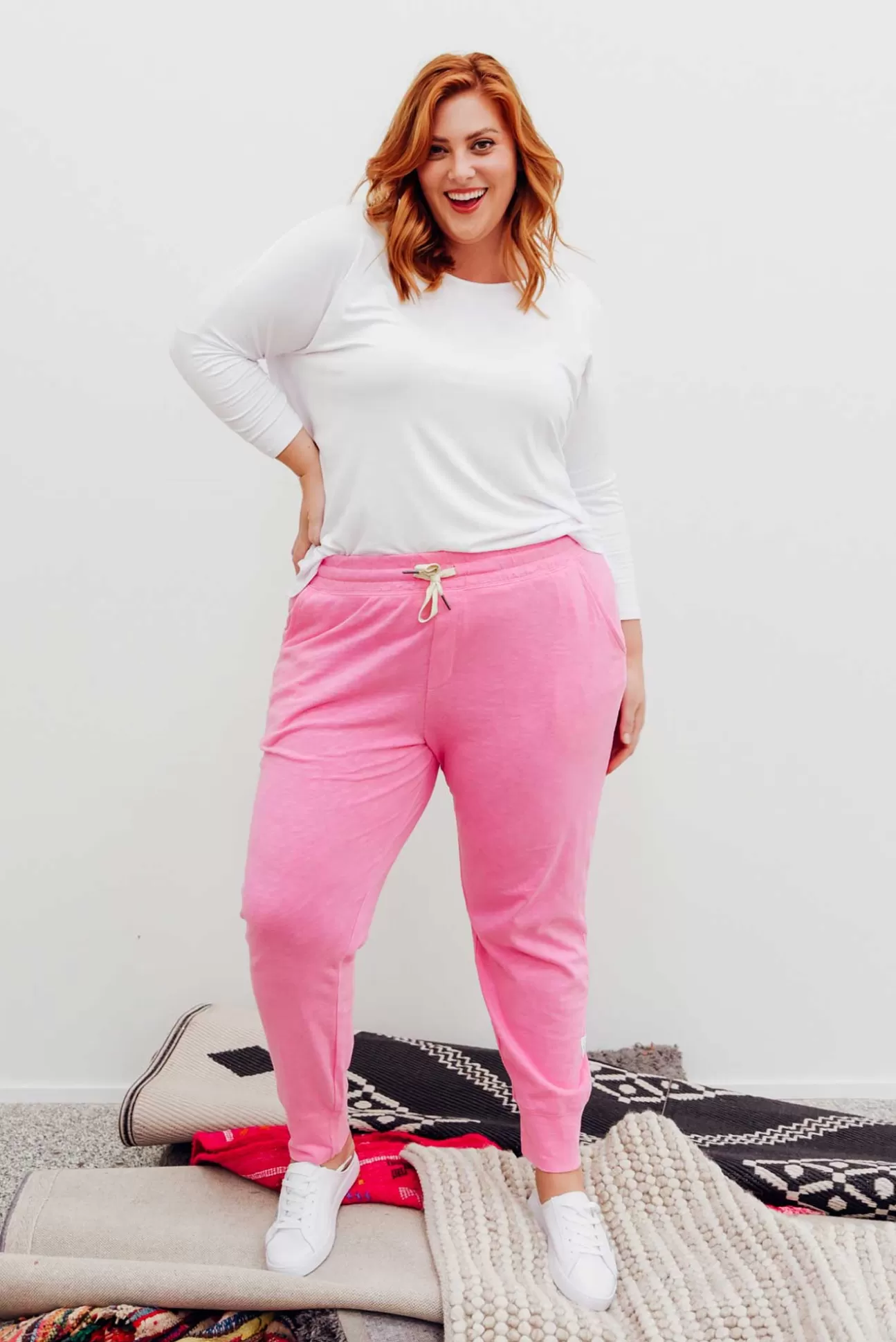 Elm Out And About Pink Cotton Pant Outlet