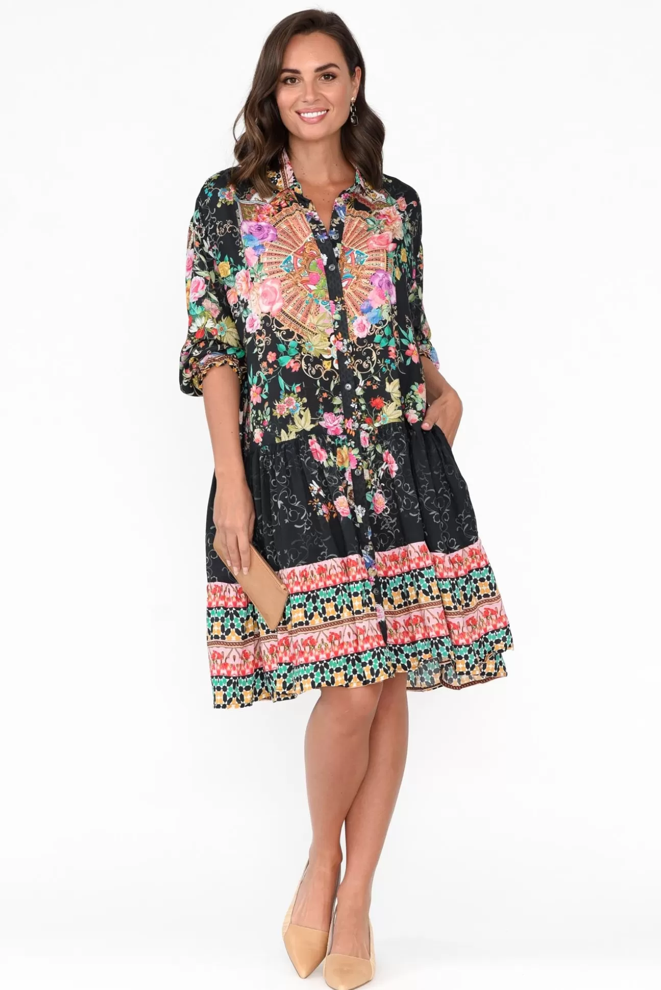 Hammock u0026 Vine Paris Black Roses Shirt Dress Outlet