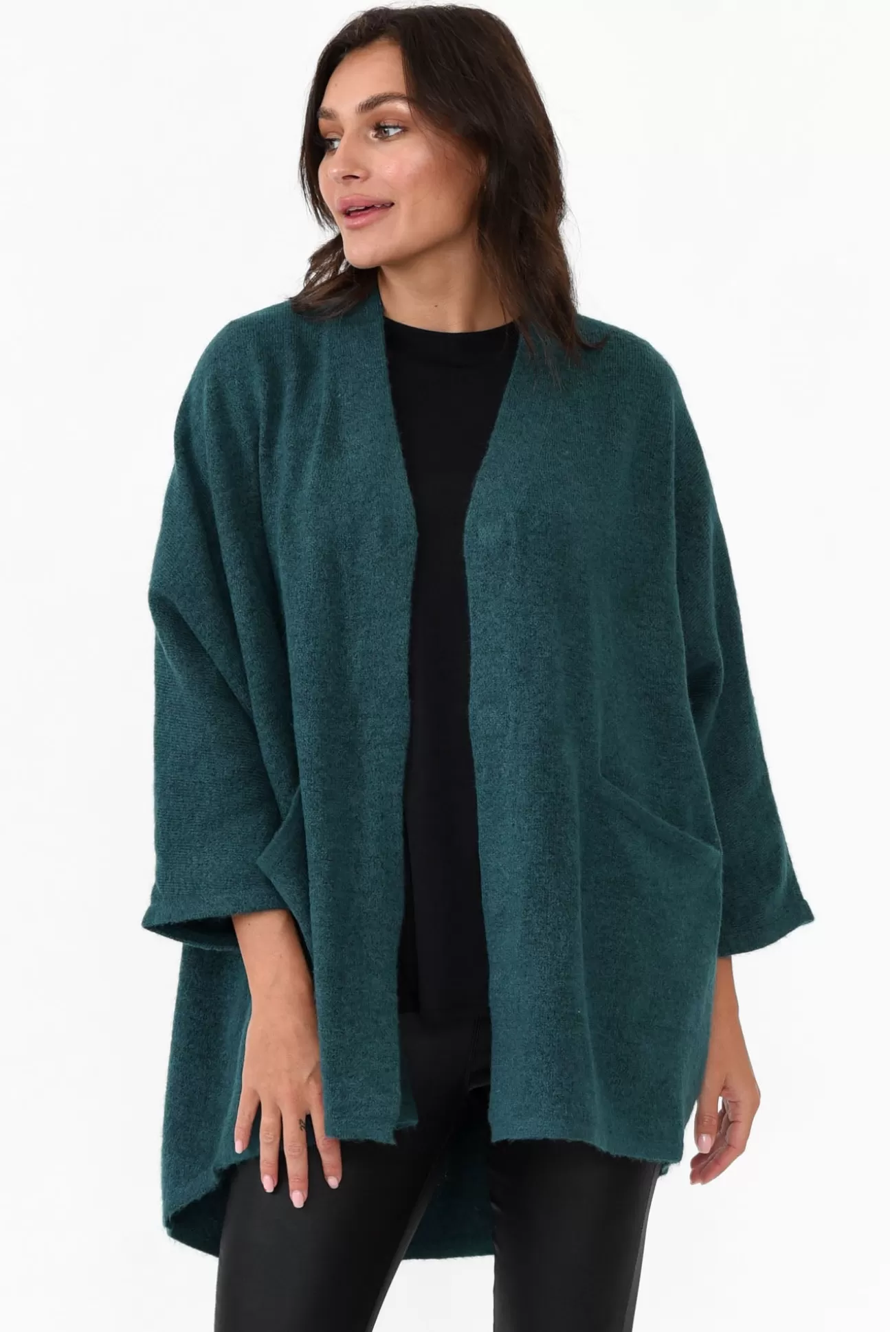 Tirelli Payten Teal Magnetic Knit Cardigan Best Sale